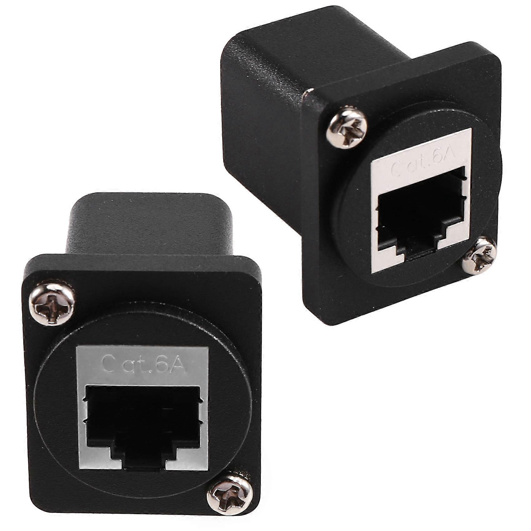 2Pcs Ethernet GigE RJ45 Cat 6A EtherCON Feedthru Modular Panel Connector for Switchcraft EH Series Neutrik NE8FDX-P6