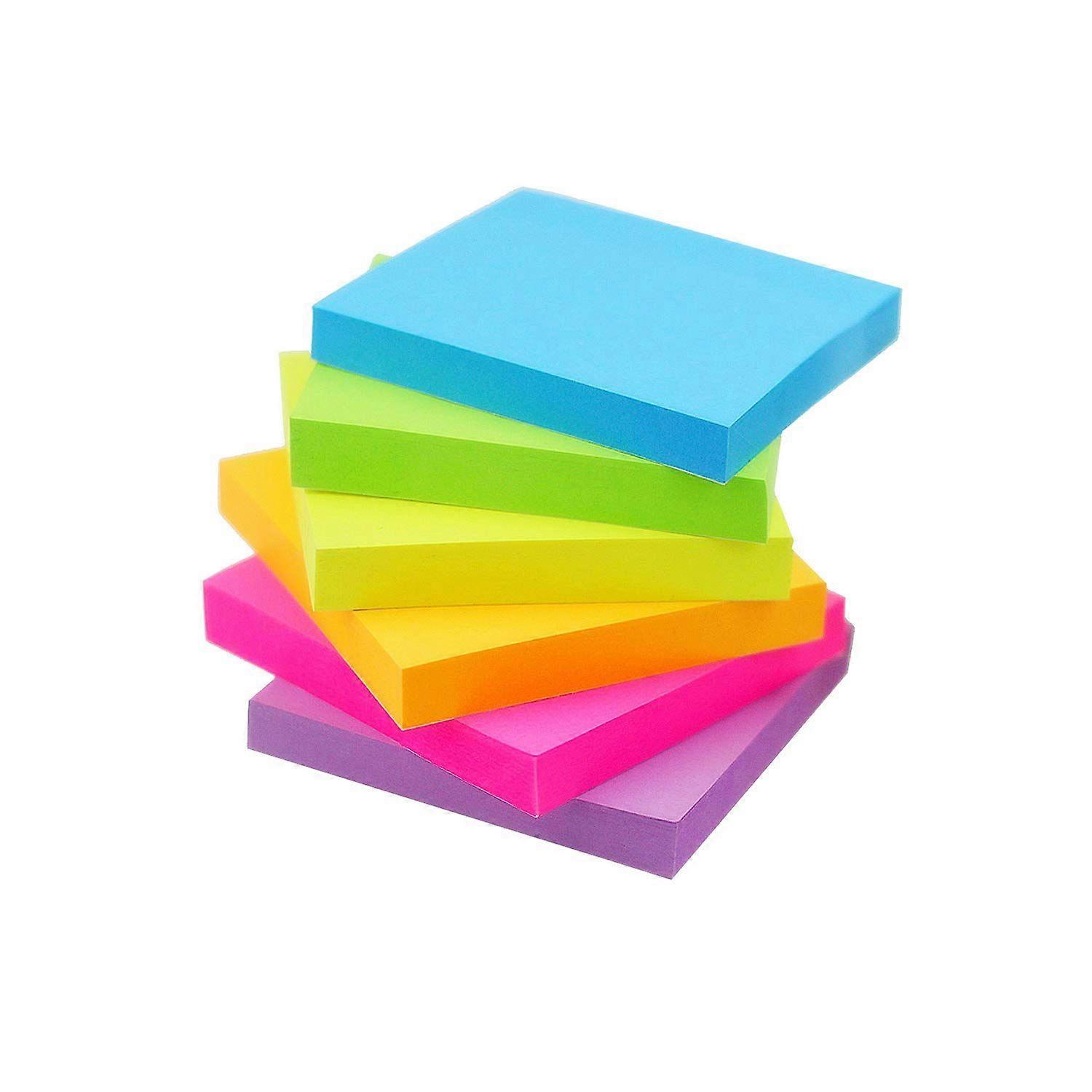 Buy Early Post-It Notes 6 Bright Colors 6 Pads Self-Adhesive Notes 3"*3", 100 Sheets/Pad