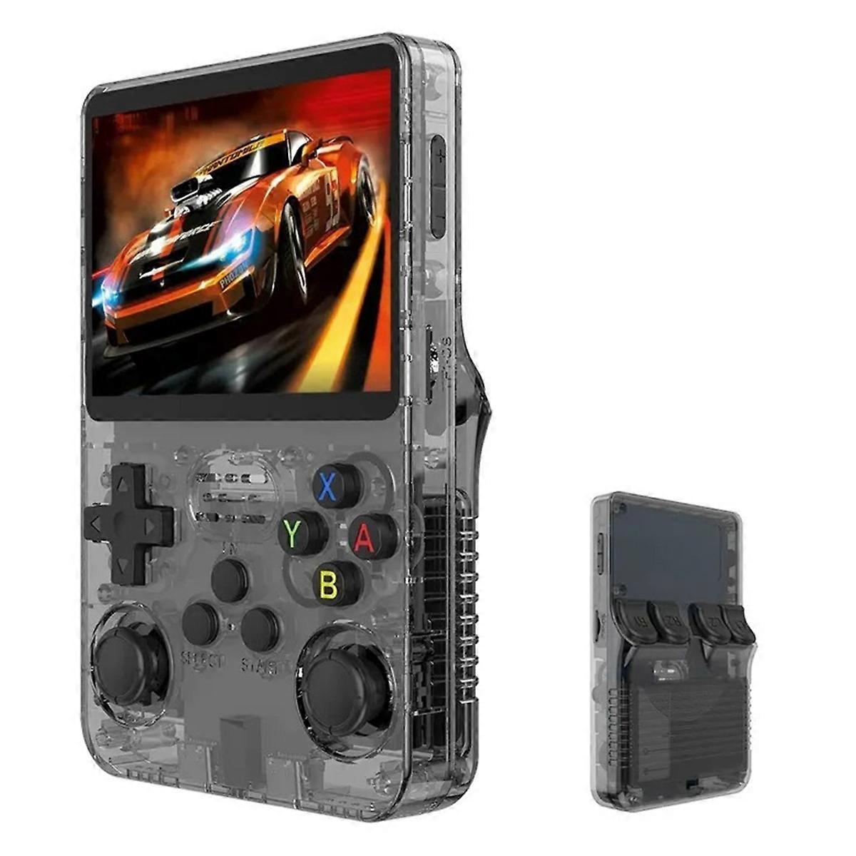 4pc R36s 3.5" HD Retro Handheld Game Console with 64G Card - Black