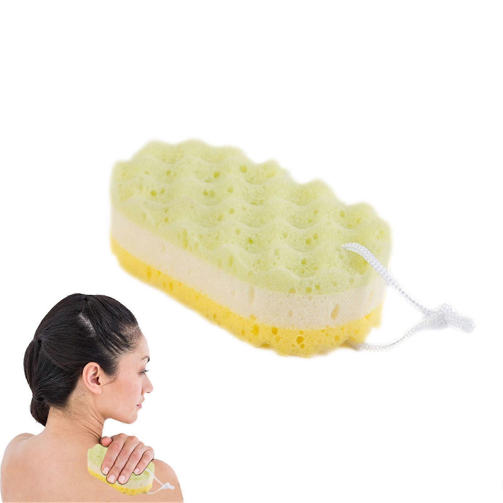 Toddler Foam Rub, Soft Three-Layer Body Sponge - Ergonomic Yellow Bath Foam Rub for Birthday, Easter, Christmas