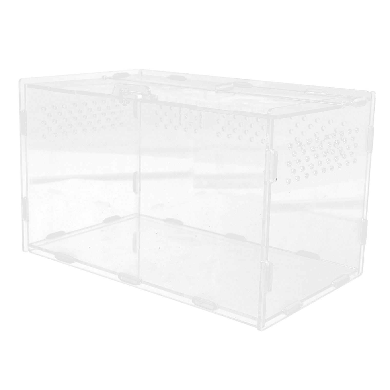 Acrylic Reptile Box 2Pcs Practical Design Turtle Cage For Breeding Snakes Hermit Crabs 9.8X11.8X5.9In Lightweight