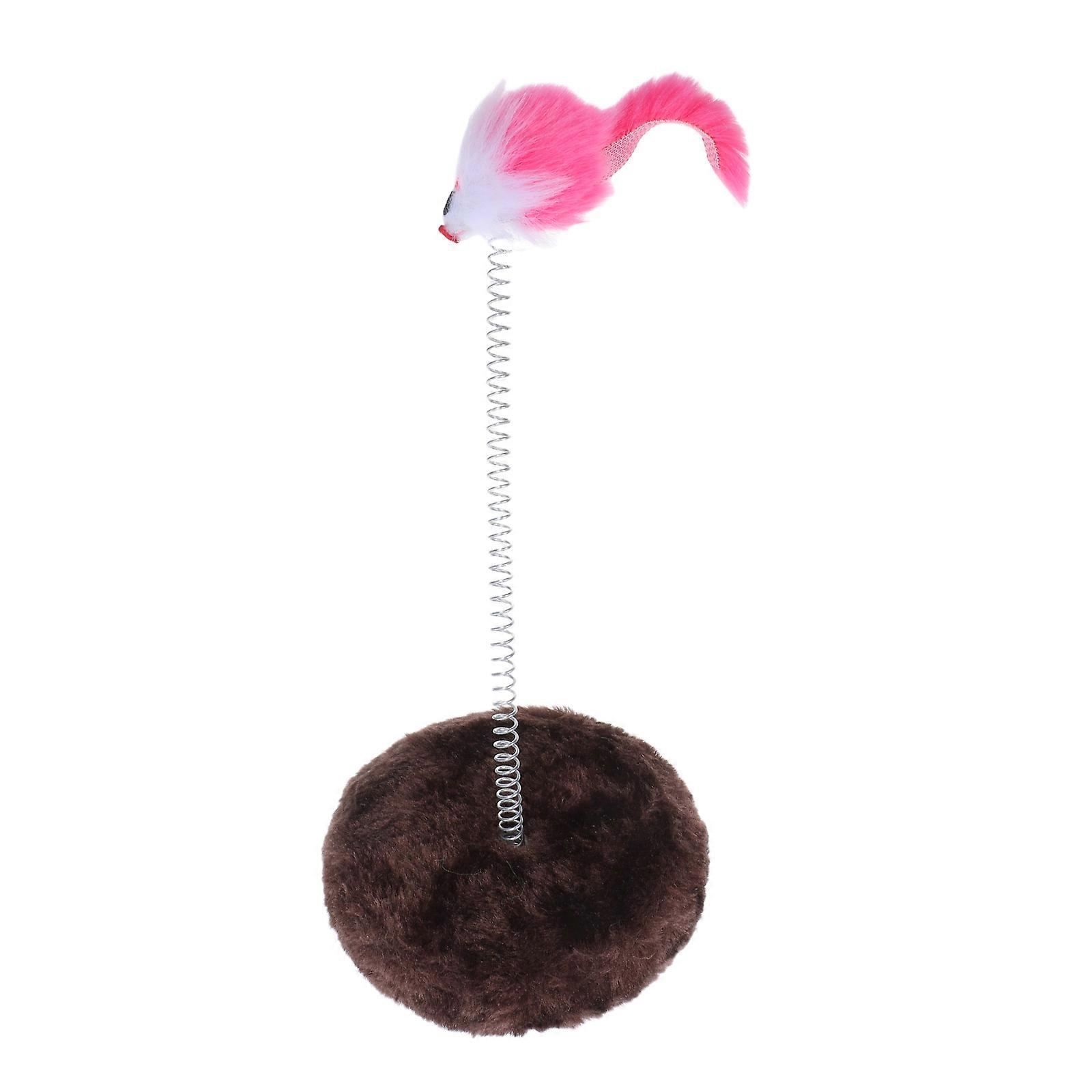 Cat Mouse Teaser Wand for Interactive Play 2Pcs Plush Spring Toy