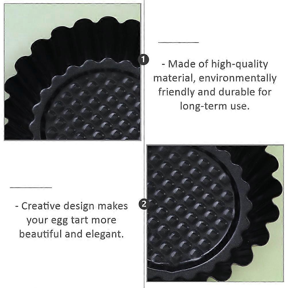 Circular Baking Moulds For Professional Cake Shop Use Black Non Stick 4Pcs
