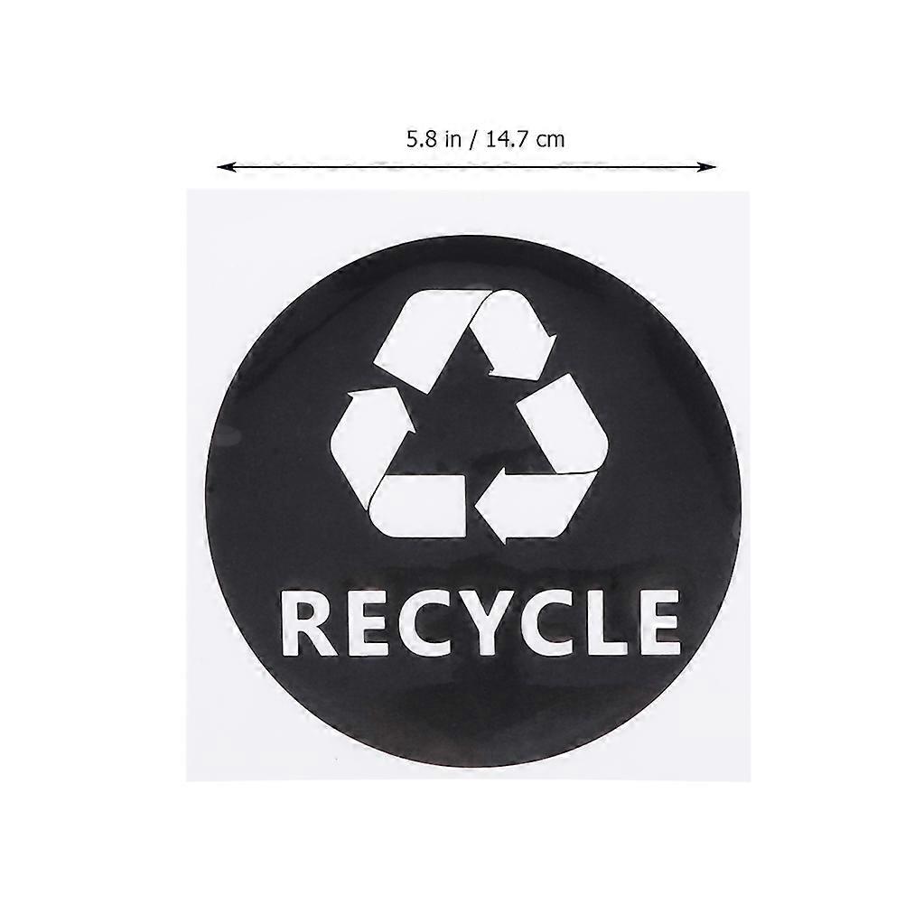 White PVC Recycle Sticker for Car Trash Bin Labels 4Pcs Waterproof