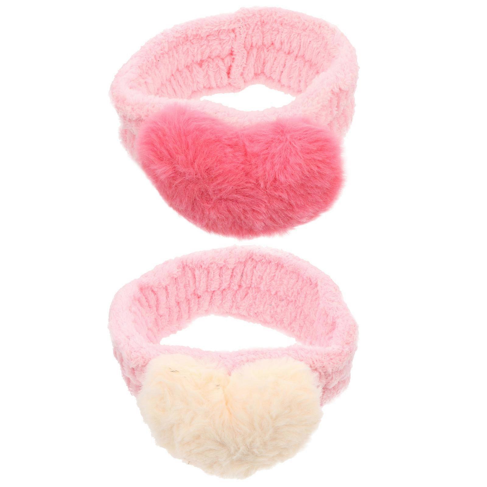 Elastic Headband Holder 2Pcs Heart Shaped Hair Band For Face Washing Daily Wear Comfortable And Adjustable Fit