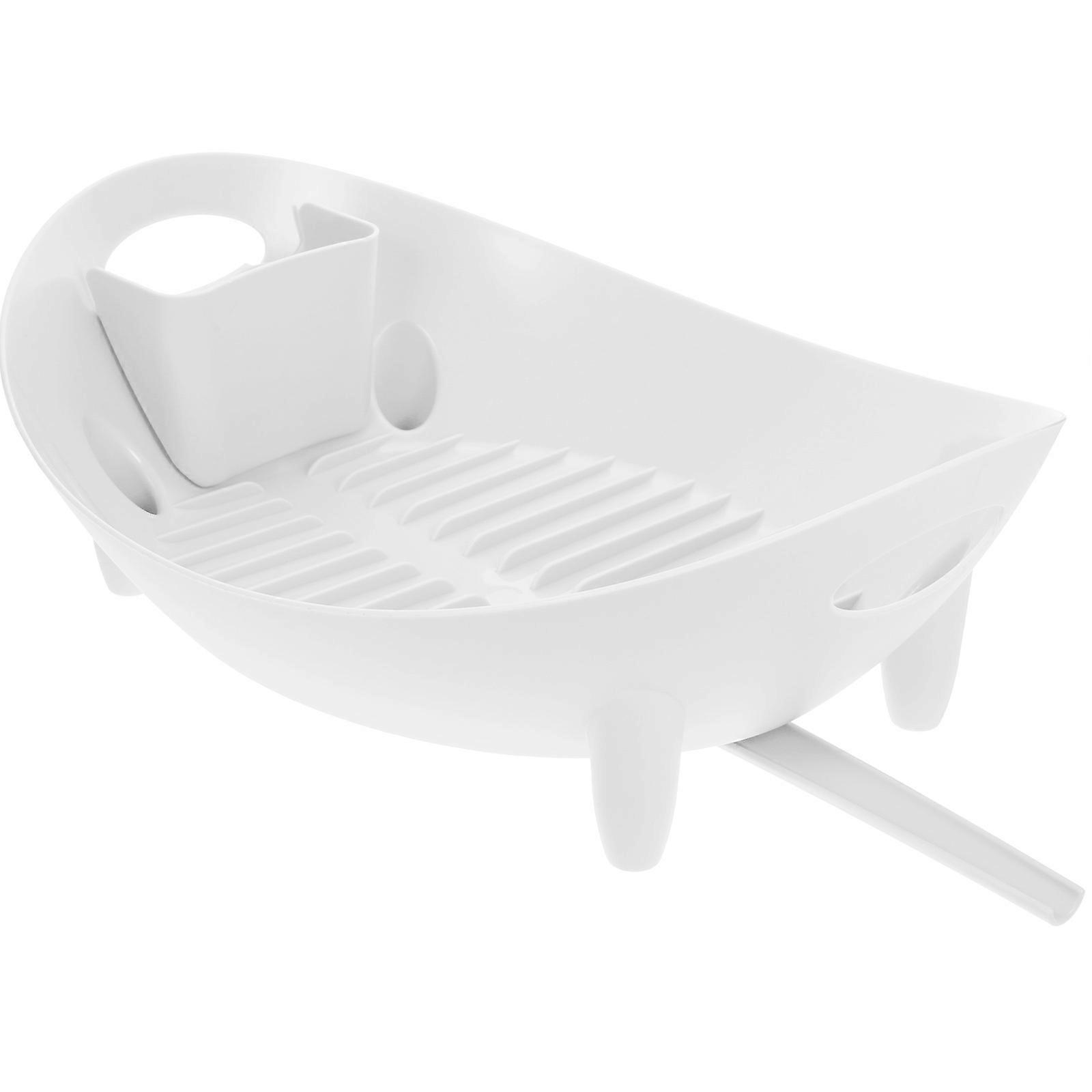 White Dish Drying Rack Kitchen Utility for Storage Multi-Functional Flatware Holder