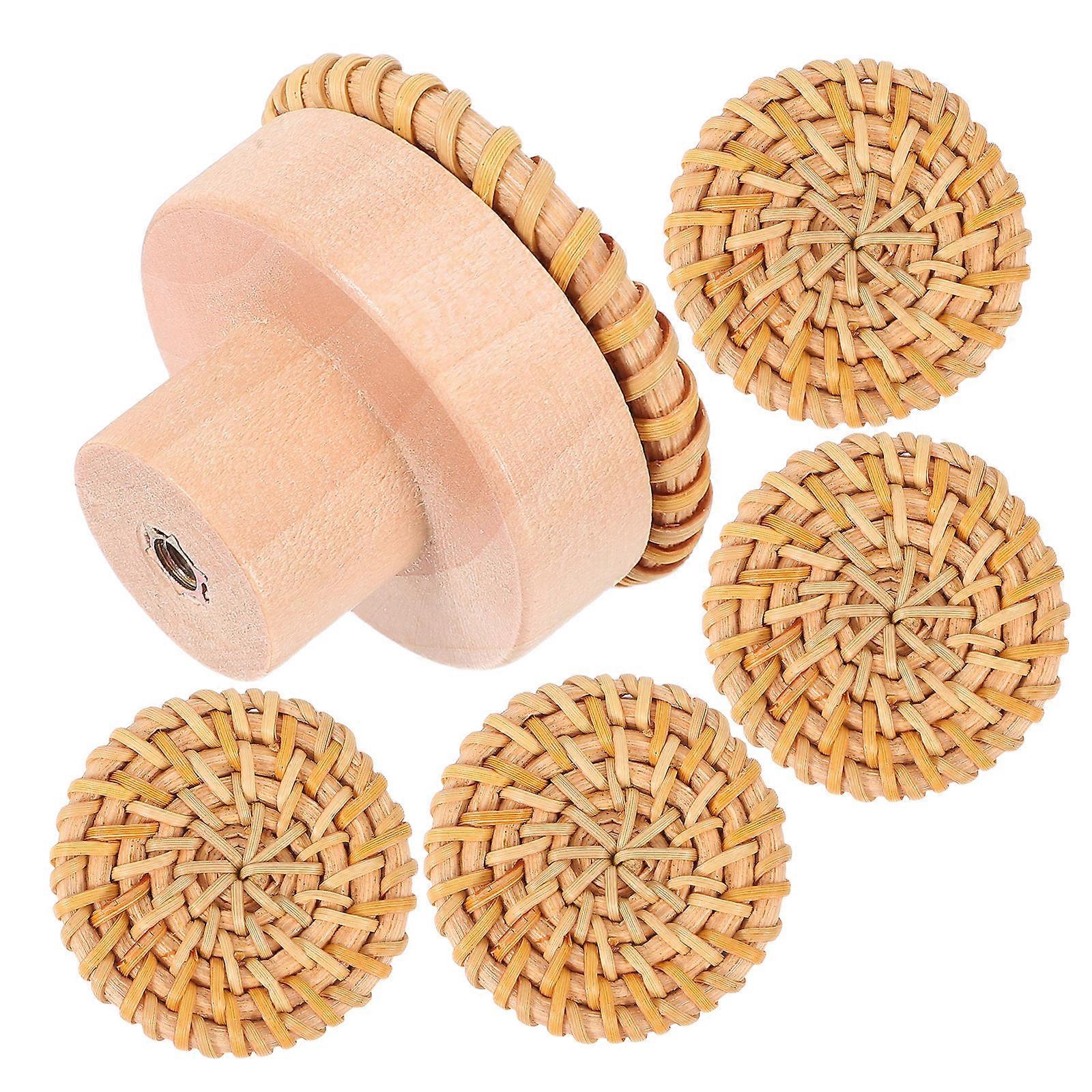 Rustic Woven Rattan Wall Hooks for Organizing 20Pcs Hooks