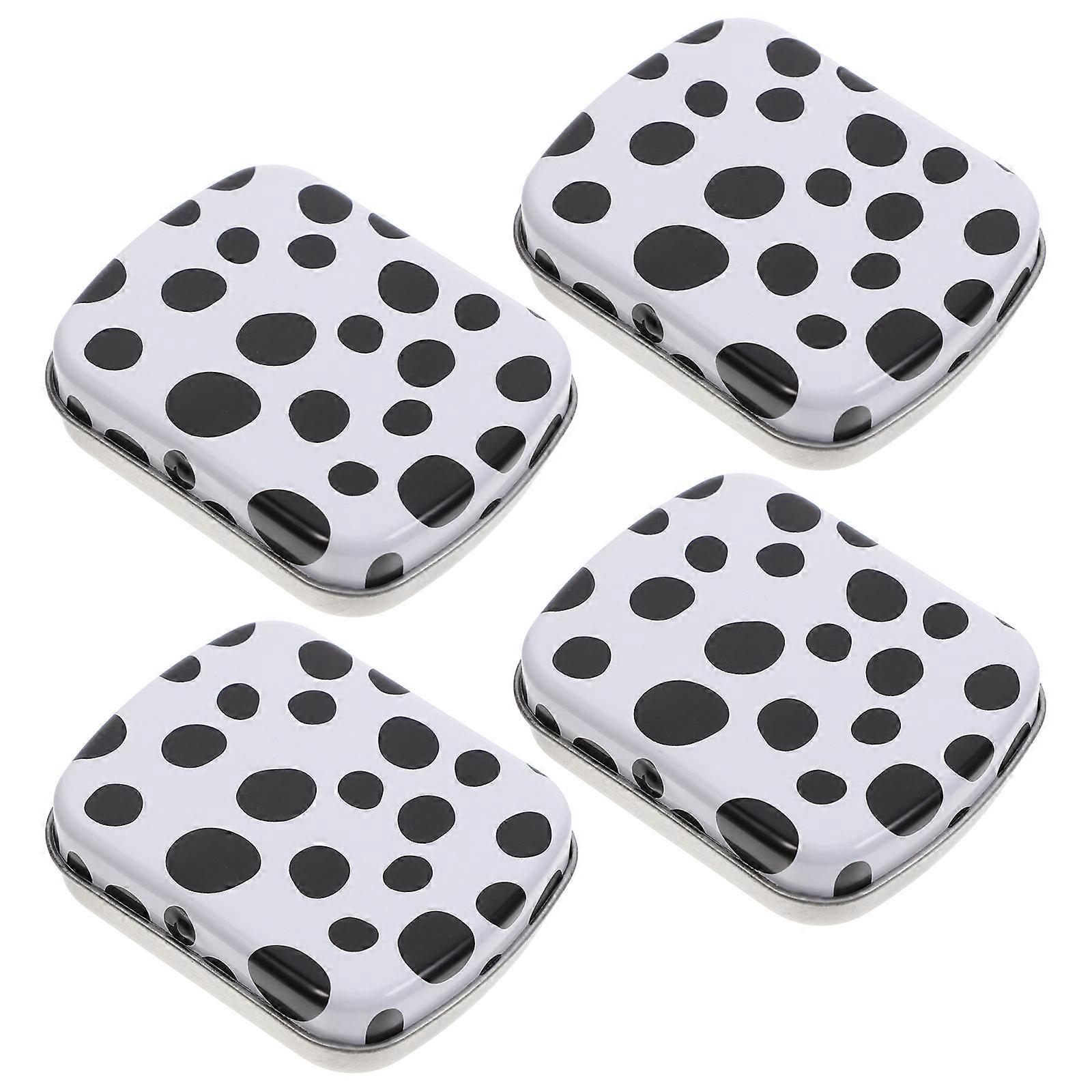 Trinket Coin Box Tinplate Cute Cow Pattern for Storage 20Pcs Mini Containers