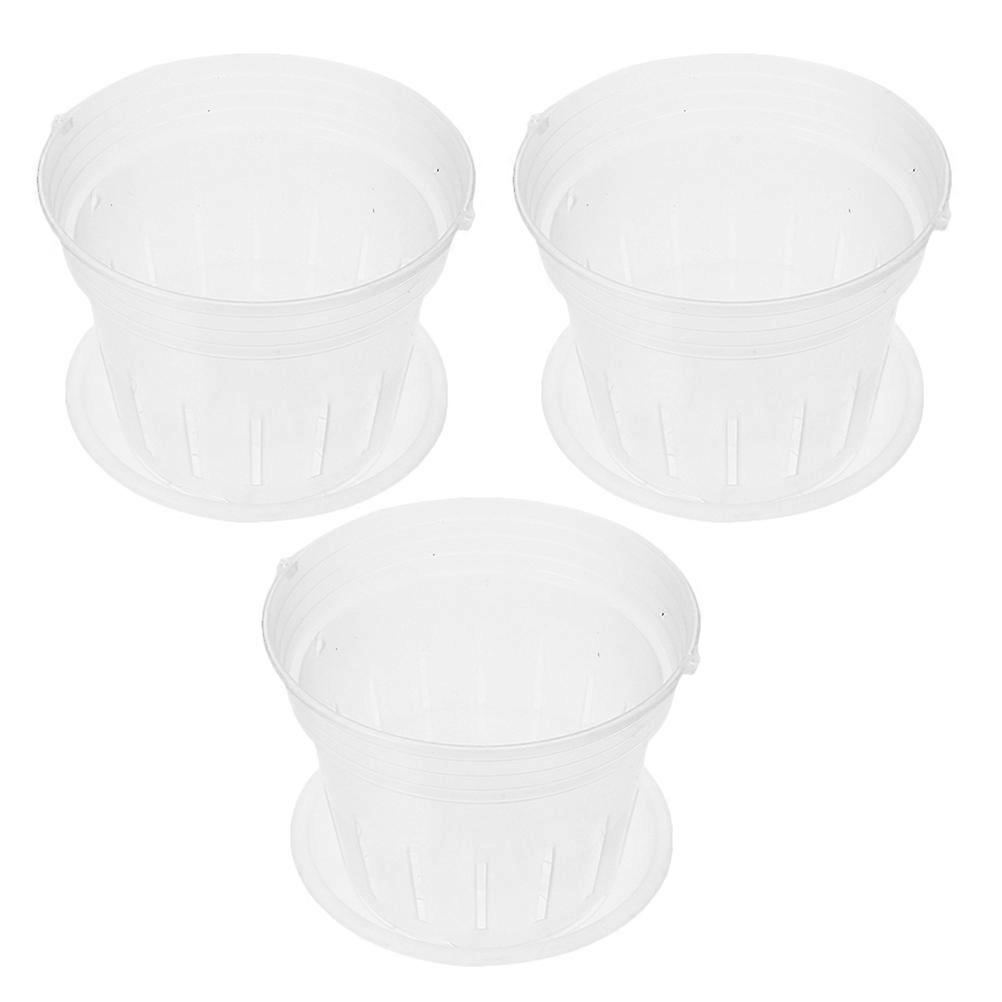 Slotted Clear Orchid Pots 15 Pcs Transparent Flower Planters Suitable For Indoor Home Outdoor Use Durable Plastic Material Designed For Root Aeration