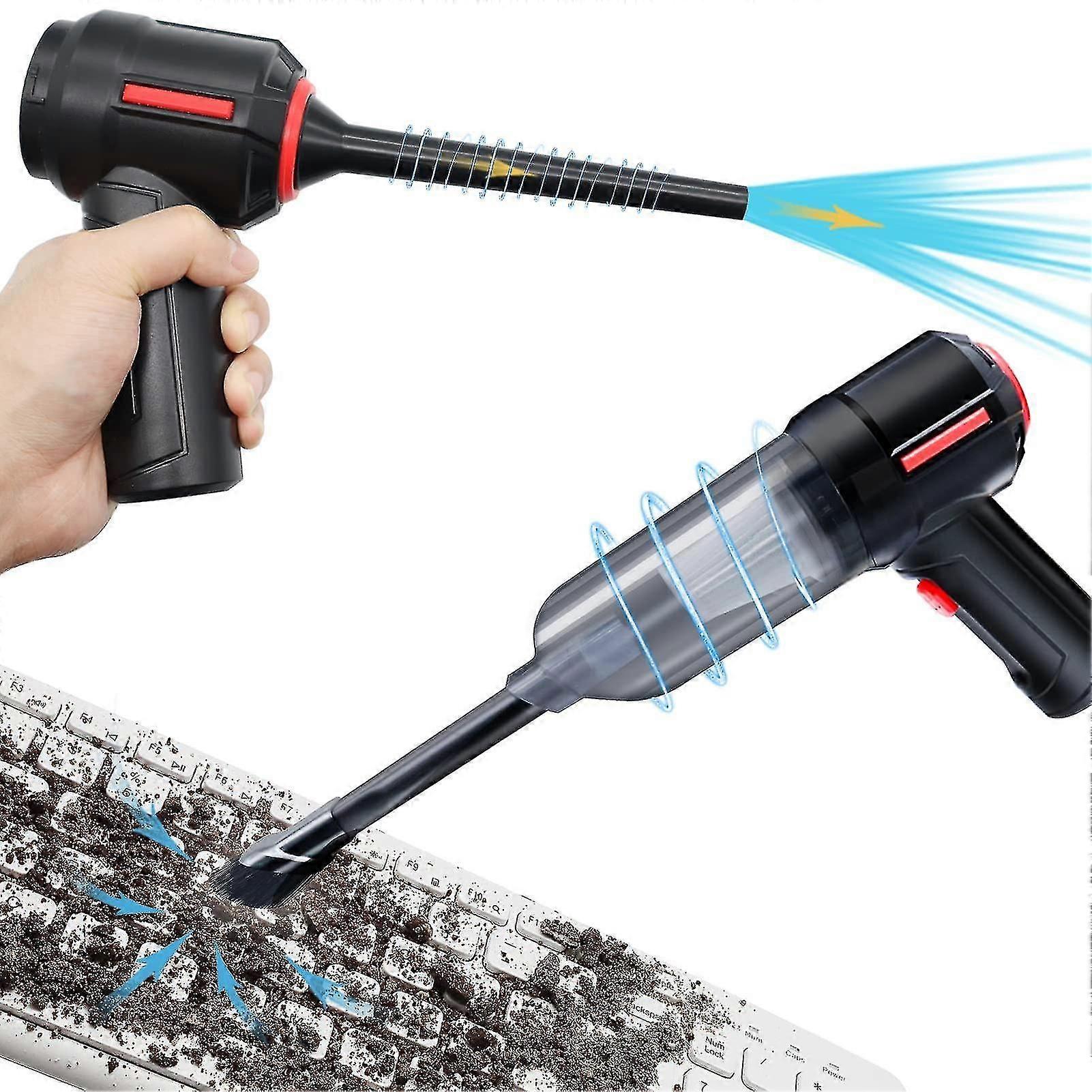 3-in-1コンピュータ掃除機、圧縮空気ダスターブロワー、ポータブルハンドヘルド掃除機コードレス、キーボードクリーナーキット、PC用電気スプレーエア缶(