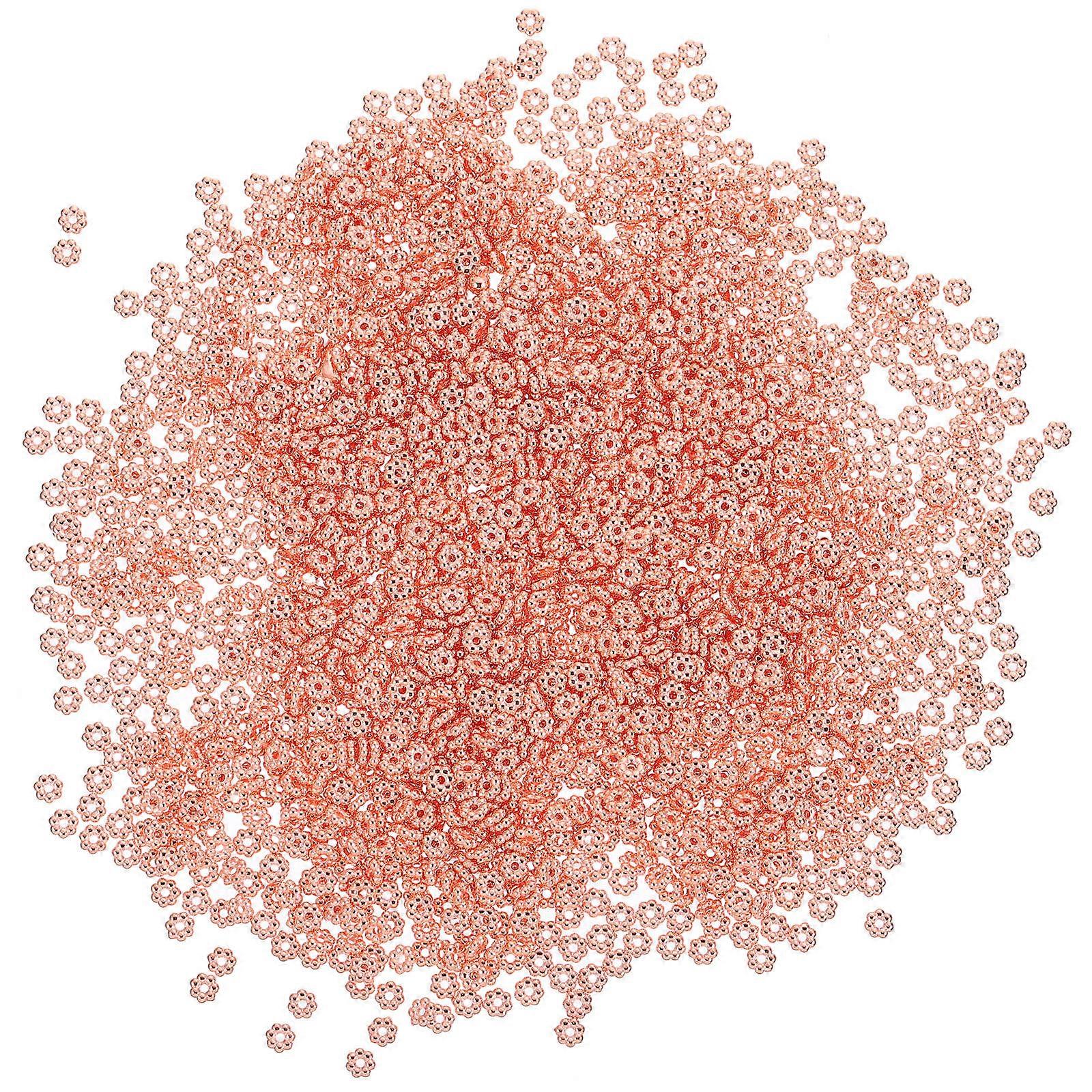 חרוזי פרחים להכנת תכשיטים יצירתיים בצבע זהב ורוד עשויים מחומר פלסטיק 2000 יחידות