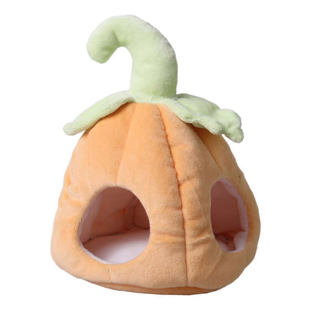 Pet Warm House Mini Sleep Cushion Pad Pumpkin Design 2Pcs Set