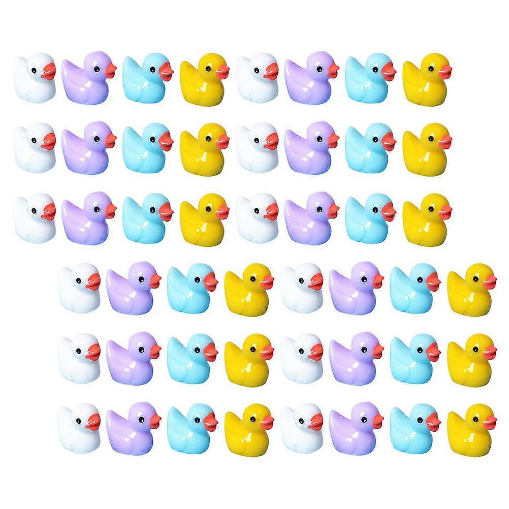 Resin Miniatures 400 Pcs Cute Ducks Figures Lawn Decor Assorted Color Duck Shape Fine Decoration Pieces