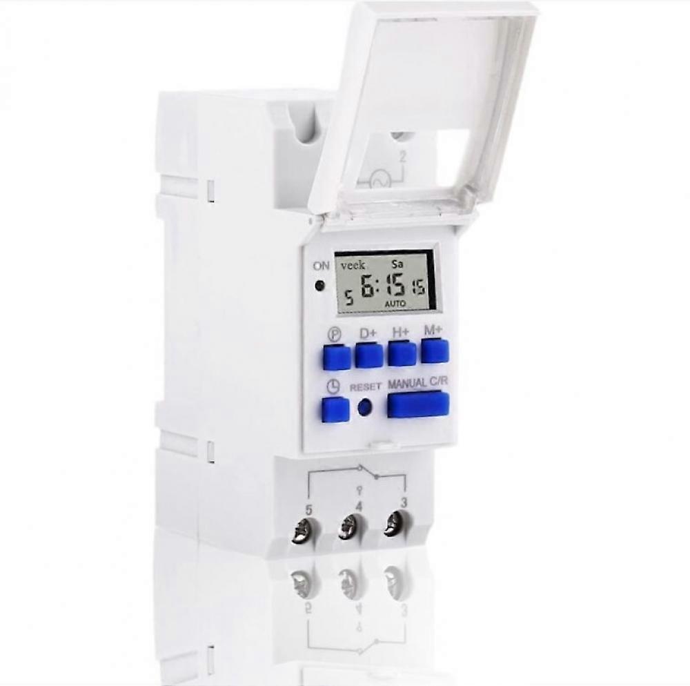 Programmable Digital Timer, LCD Display Weekly Time Switch with Programming Programmable Timer on DIN Rail (220V)