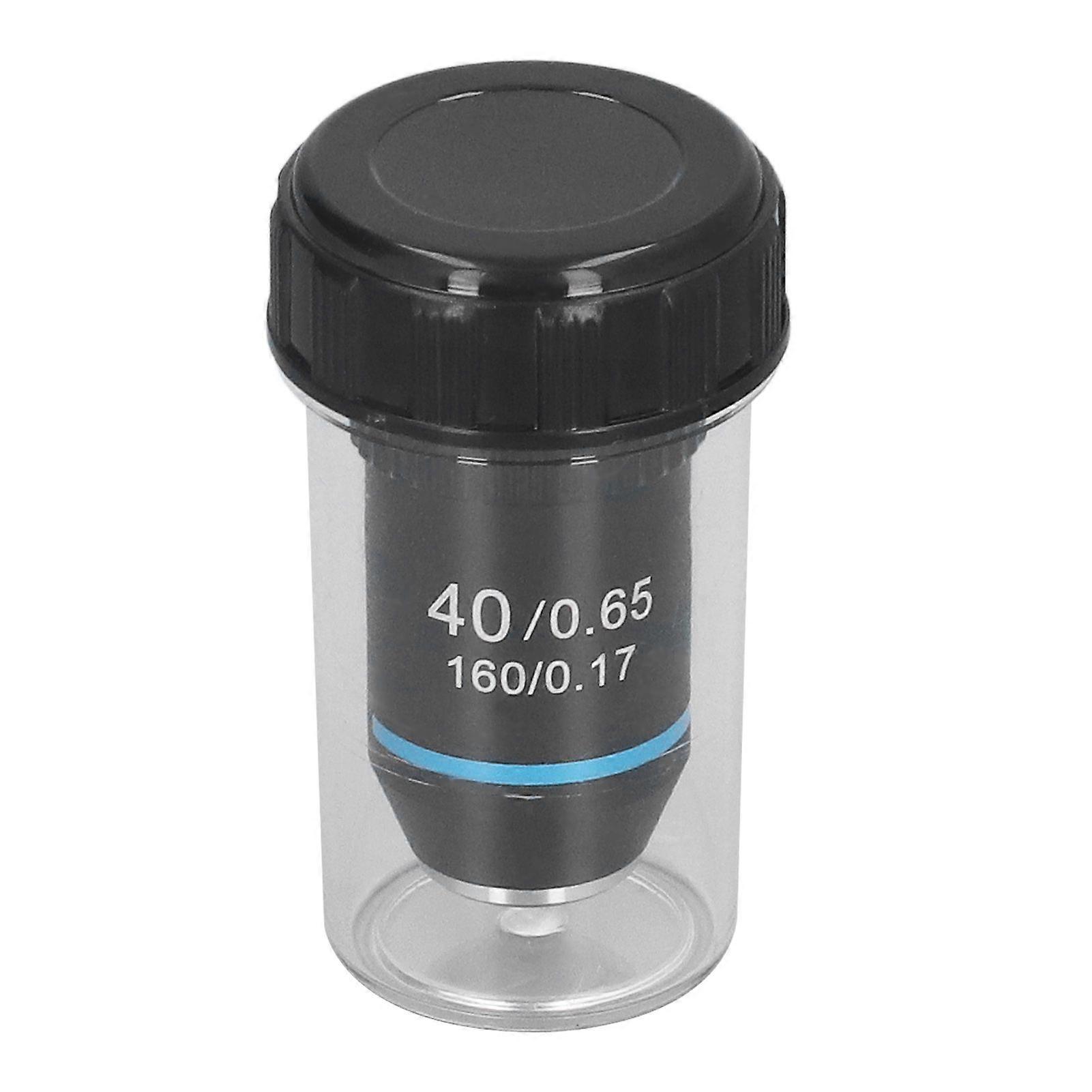 Achromatic Microscope Objective 40X High Magnification 20.2mm Thread Standard RMS Black 195
