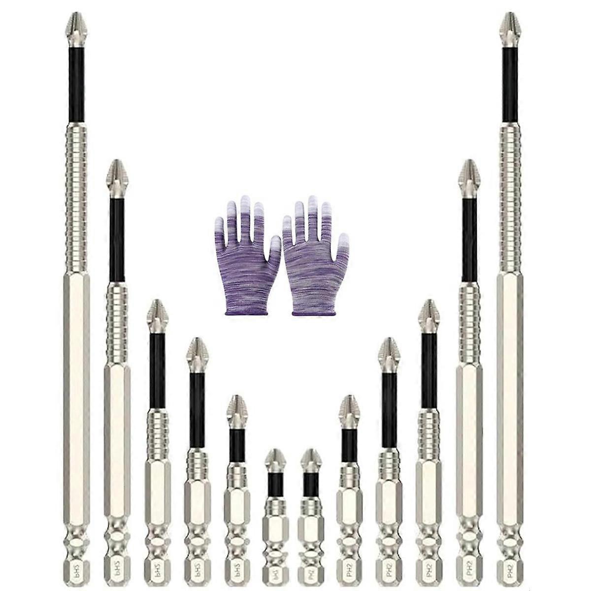 Visulong Drill Bits, Hardpointing Screw Bits, Visulong High-Magnetic Screwdriver Drill Bit Set,Screwdriver Drill Bit