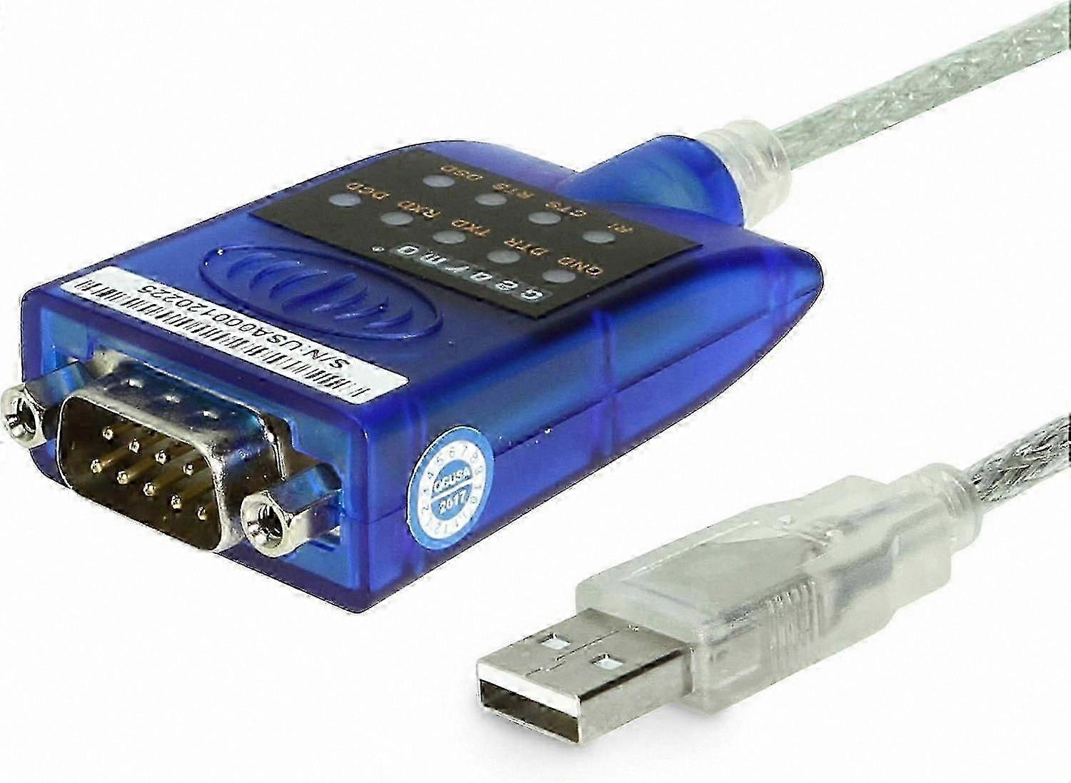 USB to RS-232 Converter with LED Lights and Reliable Chipset for Windows Compatibility