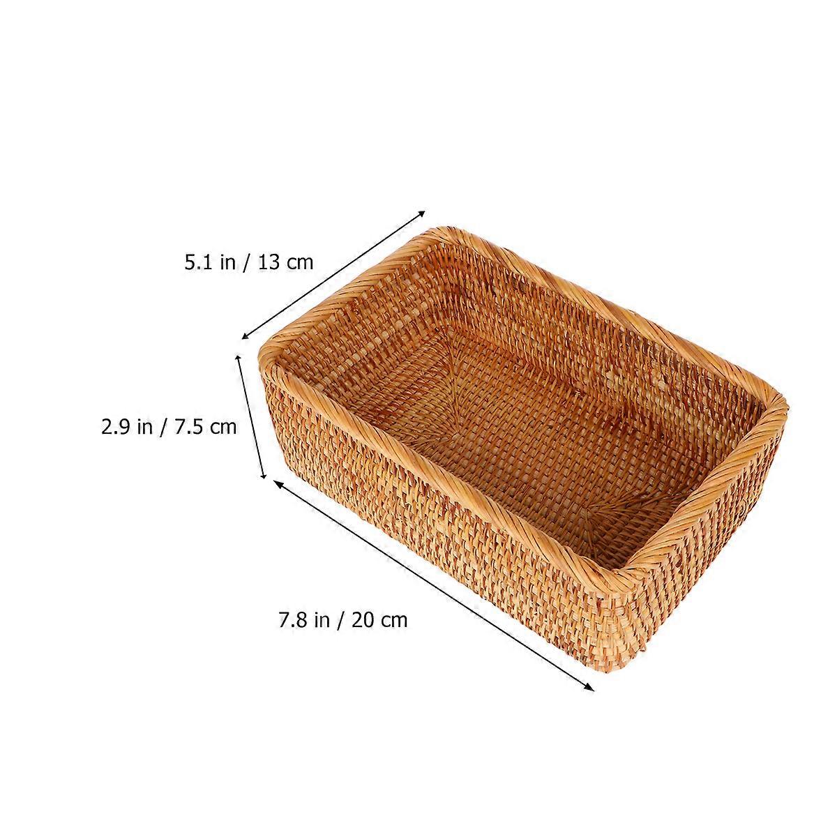 Rattan Woven Storage Basket for Storage Use 3Pcs Lightweight Desktop Organizer