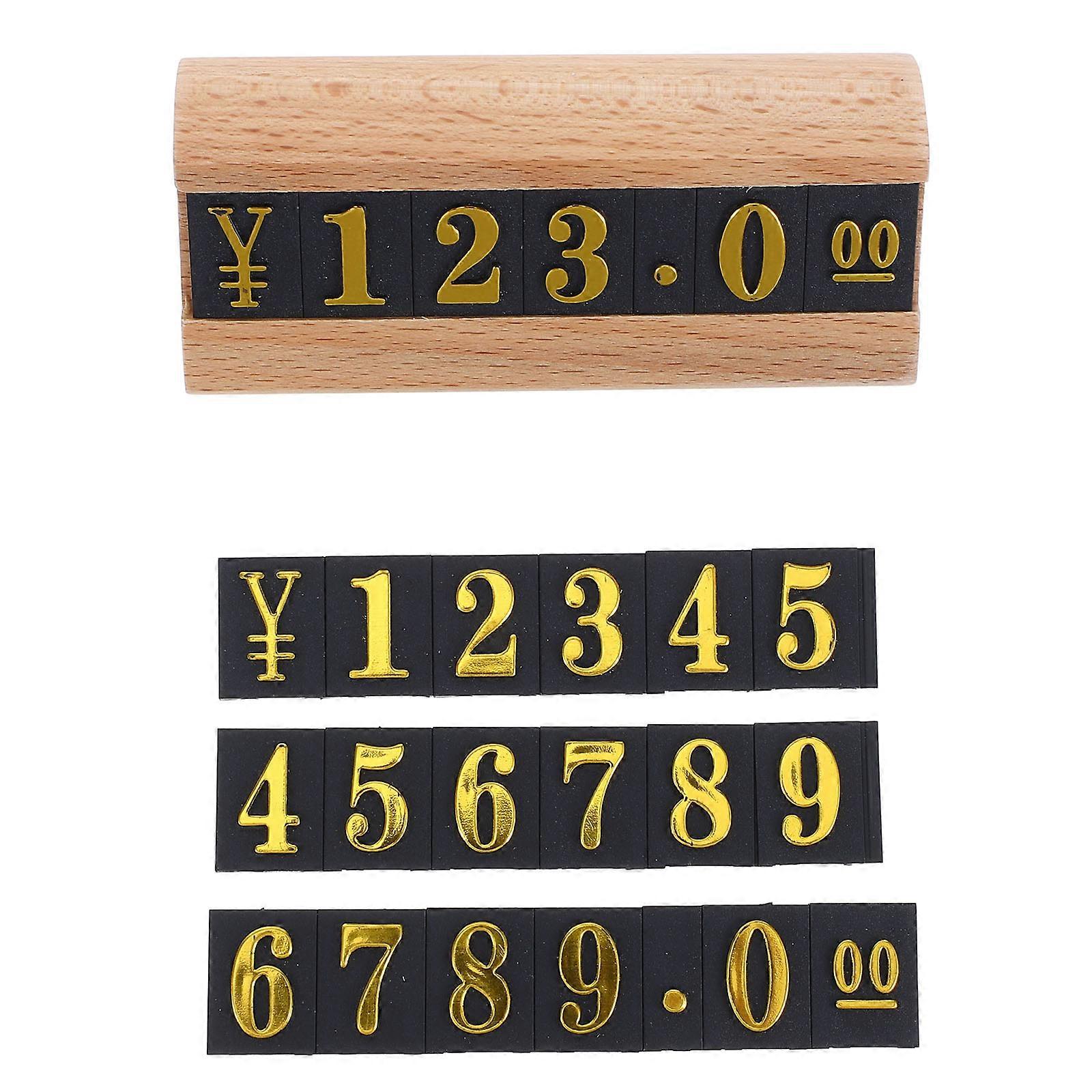 Adjustable Prices Display Stand Wood Retail for 5Pcs Tag Stands