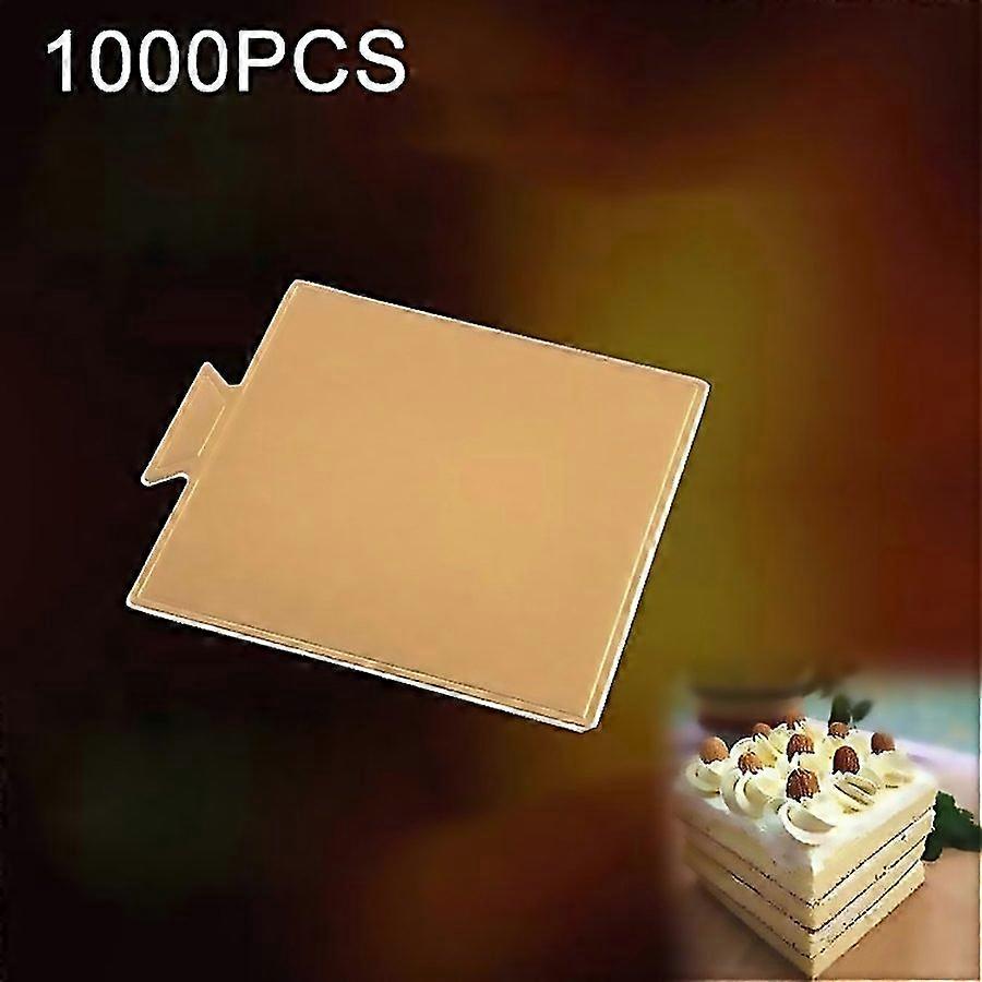 For 100 Pack Small Square Cake Cardboard Pad Thick Rigid Golden Cake Mousse Cake