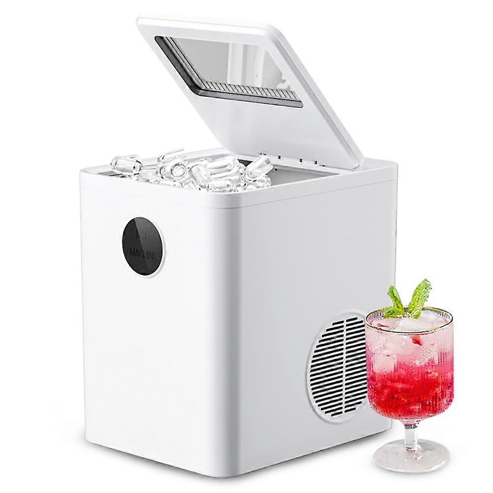 Countertop Ice Maker Nugget Ice Machine, Compact SelfCleaning, 9Cubes per 6 Minutes, White, for Home Bar, Kitchen