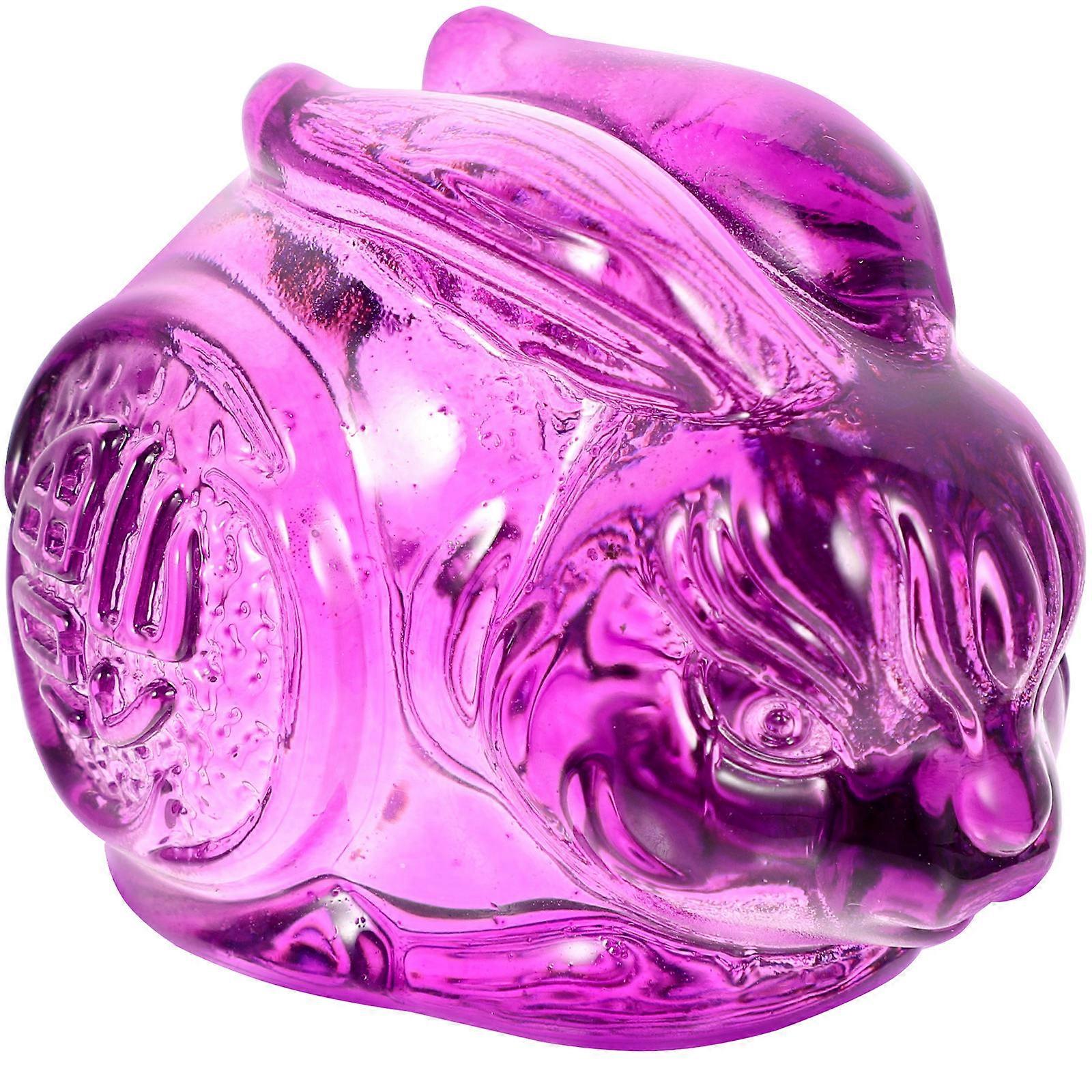 Figurine décorative lapin violet, lot de 5.