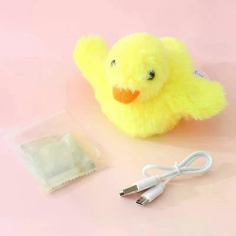 Flapping Duck Interactive Cat Toys Electric Bird Toys Washable Cat Plush Toy with Vibration Sensor Sound Cats Game Kitten