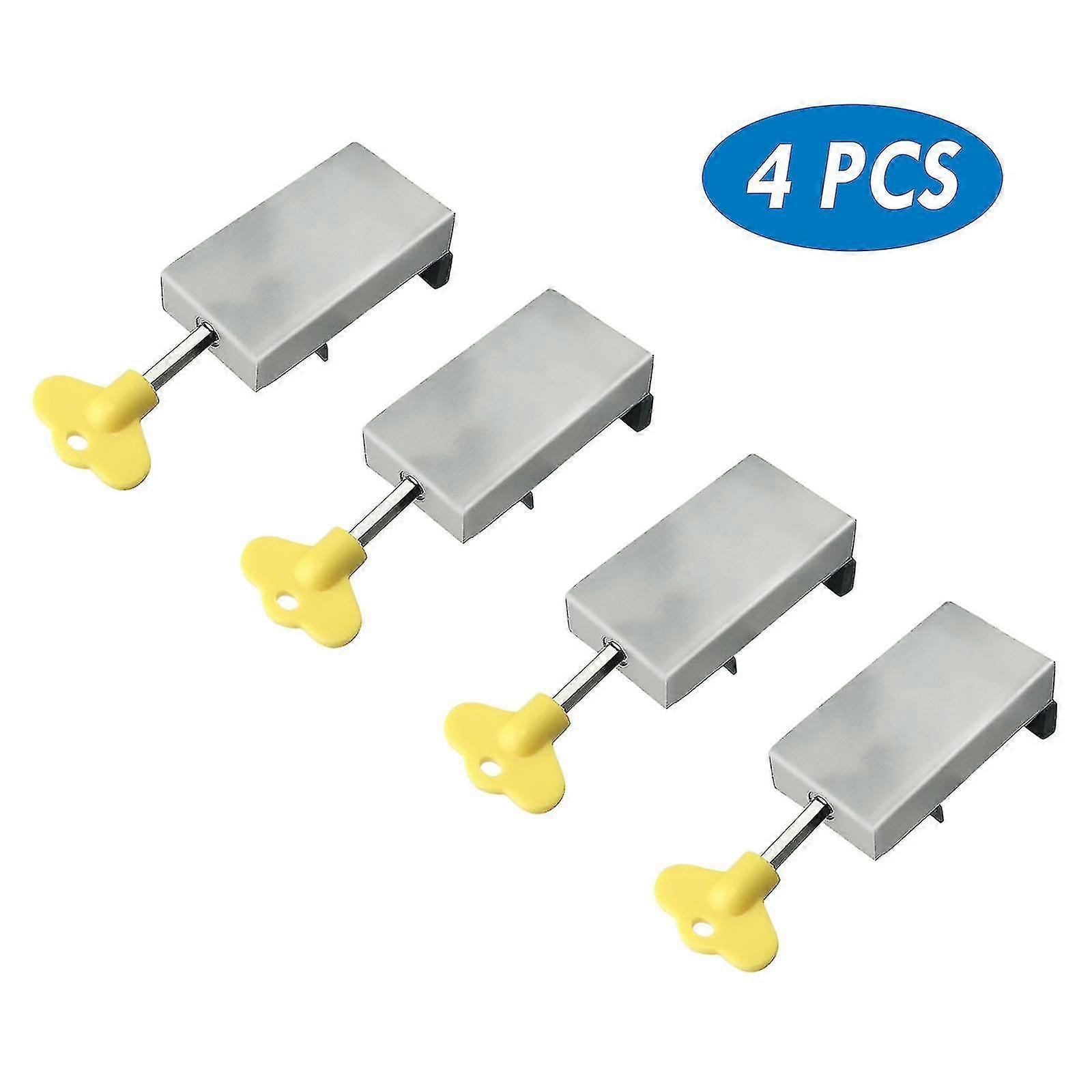 4 Pcs Adjustable Sliding Window Locks Door Frame Security Locks With Key