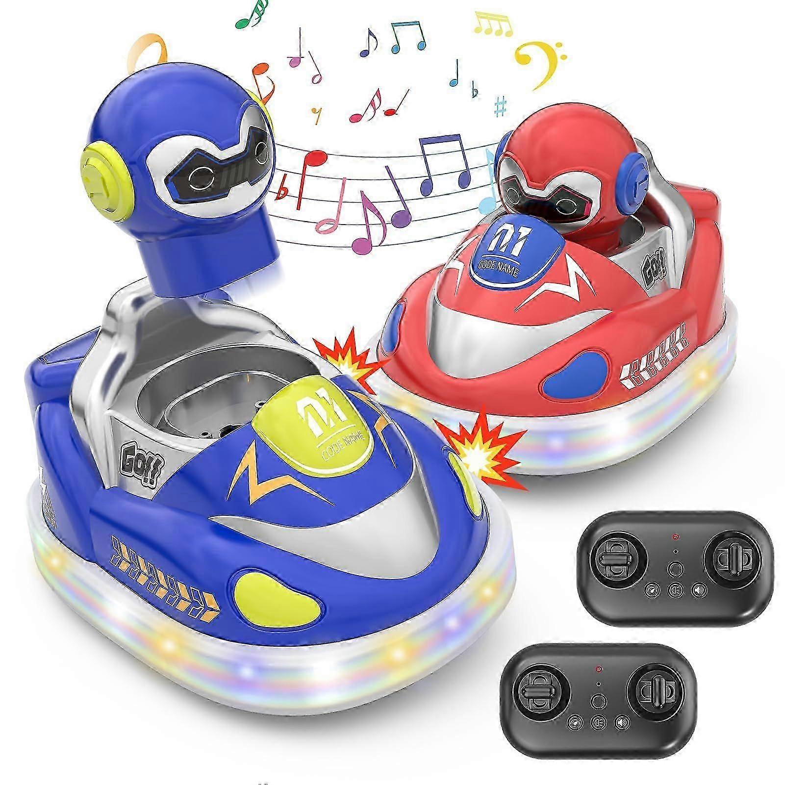 2er-Pack RC Autoscooter mit LED-Lichtern und Musik, Drift Crash & Eject Remote Control Cars Geschenk für Kinder