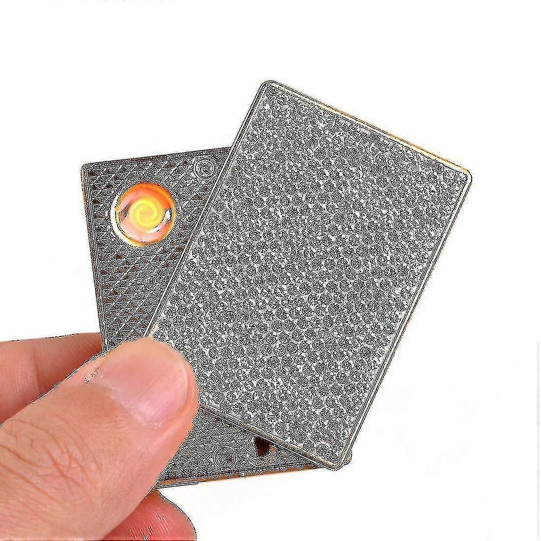 Usb Rechargeable Windproof Lighter With Double Sided Rhinestone For Cigarettes Candlesc