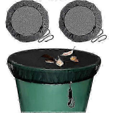 2 Pcs Rain Barrel Net with Drawstring, Adjustable Mosquito & Leaf Protection Cover