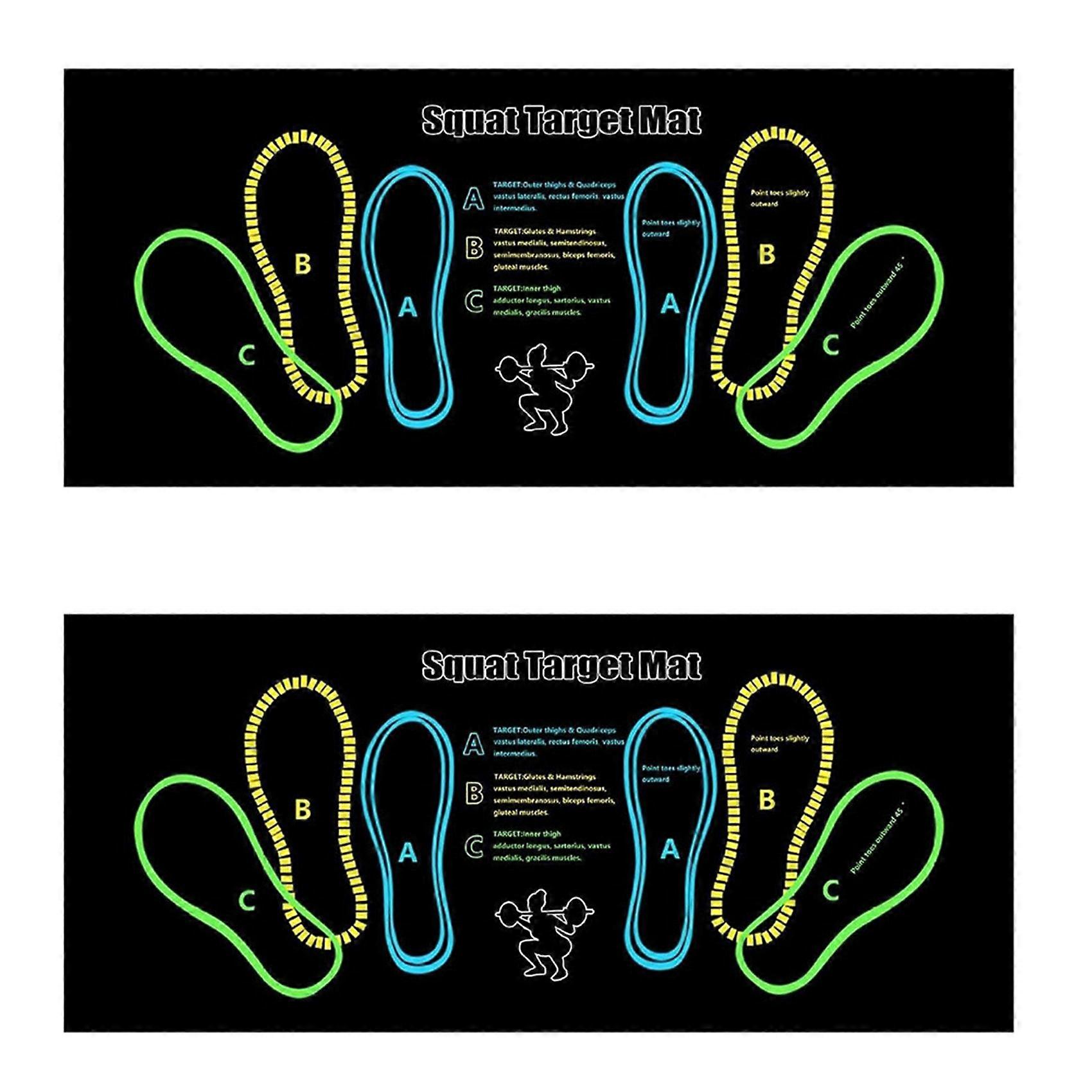 2X Squat Guide Mat Squat Step Positions Knee Mat with Foot Position Mat,Workout Squats Leg Muscle Targeting