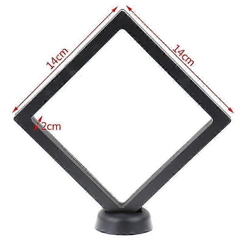2025 Square 3D Floating Jewelry Coin Display Frame Holder Box Case w/ Stand
