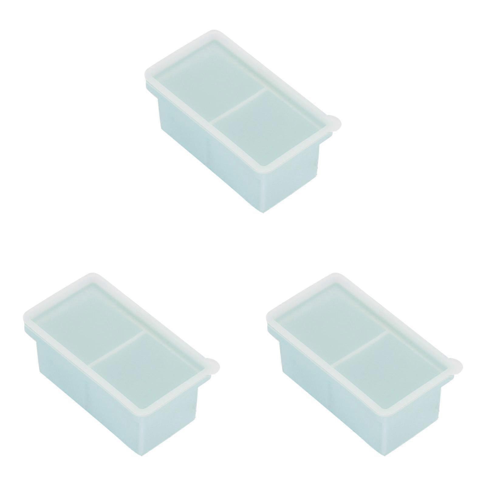 Silicone Freezer Tray with Lid, 2 Cup Extra Large Ice Cube Tray for Soup, Stews, Sauces - 250ml Portions, 3PCS