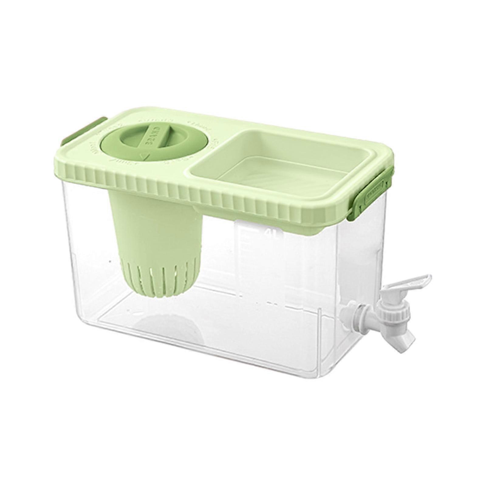 4L Plastic Beverage Dispenser with Faucet & Lid, Compatible with Kettle Kitchen Essentials, Ice Lemonade Fruit Teapot