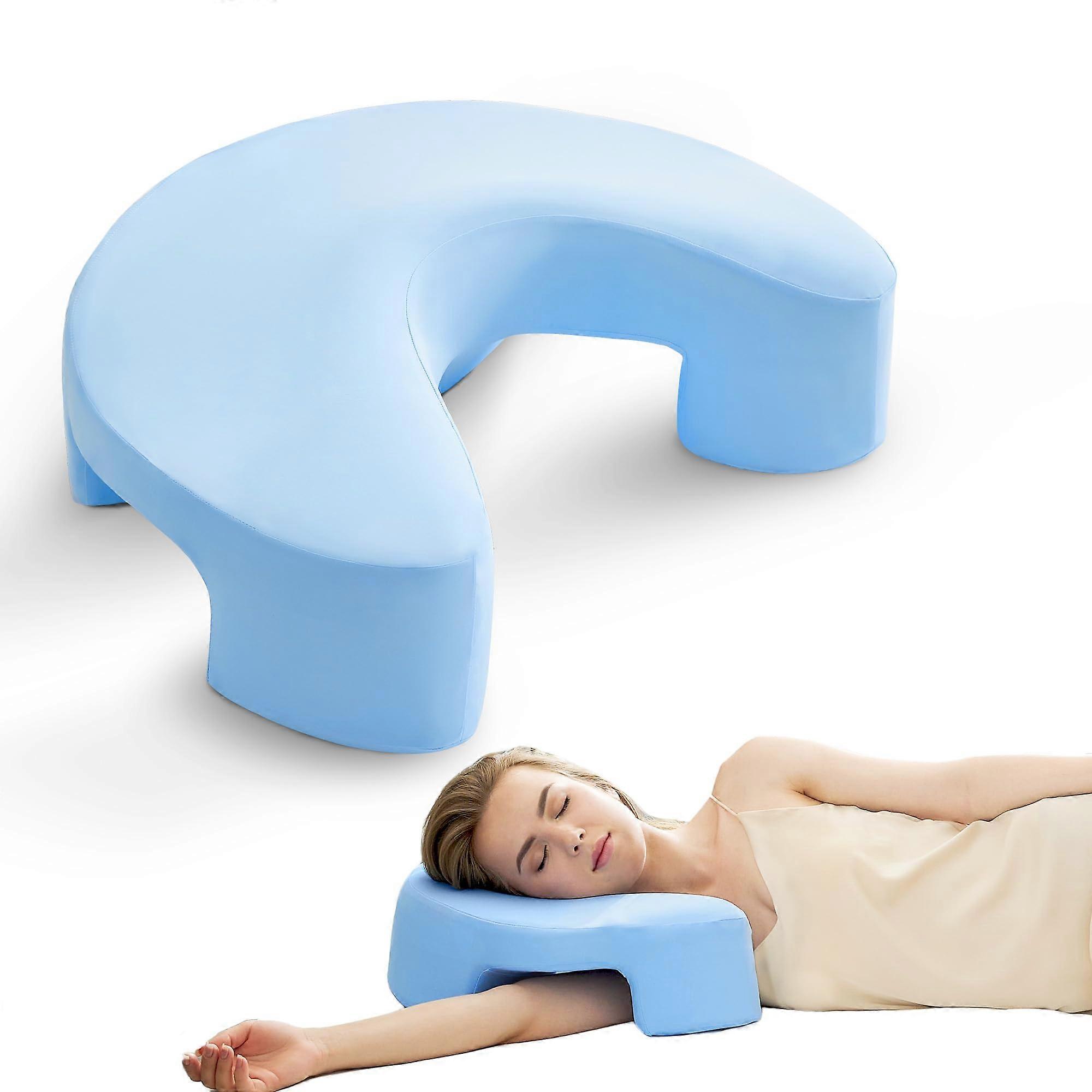Side Sleeper Pillow with Arm Holes, Memory Foam Pillow For Neck And Shoulder Pain Relief, Ergonomic Adult Support, Blue