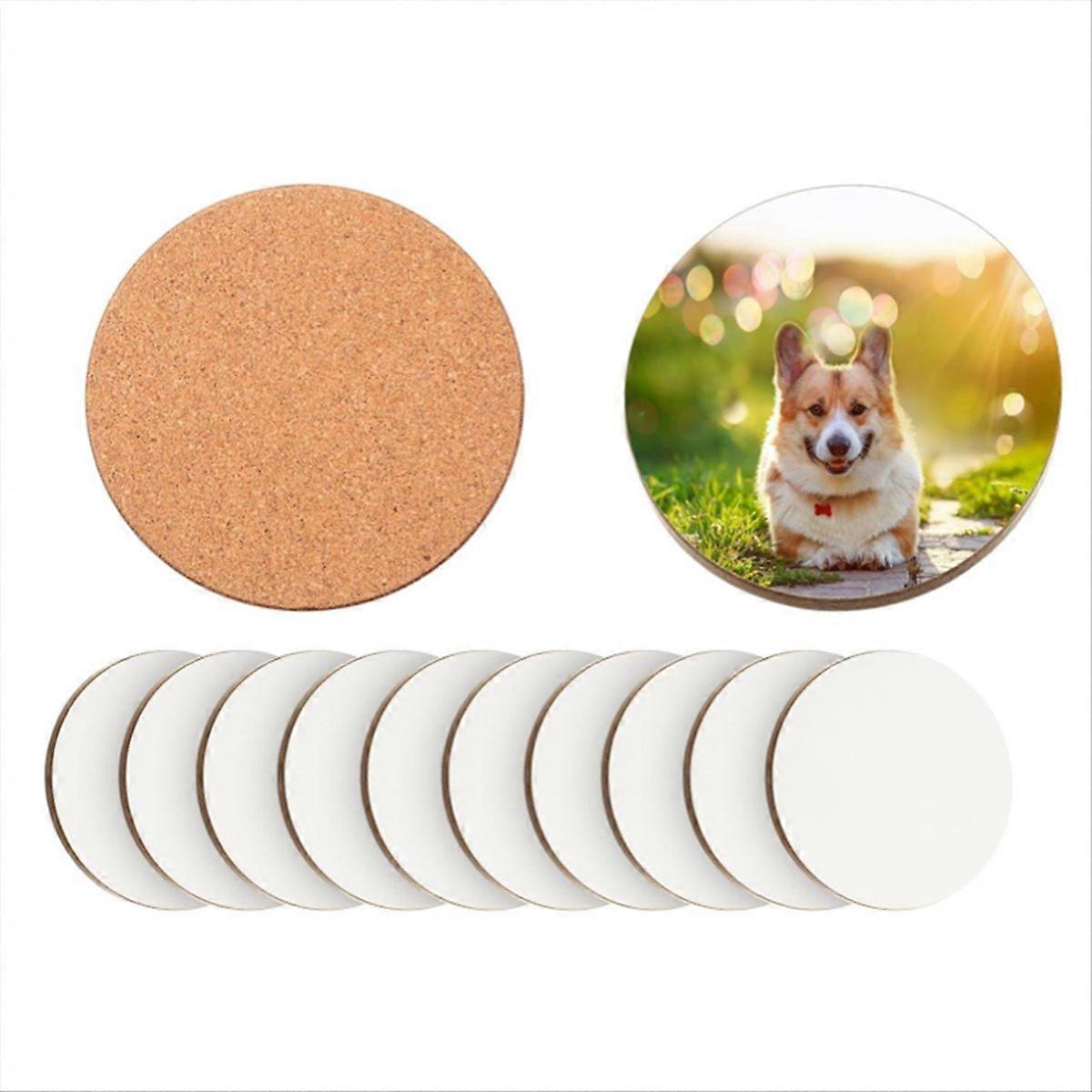 12 Pcs Sublimation Coasters 4 x 4 Inch Hardboard Coaster Cork