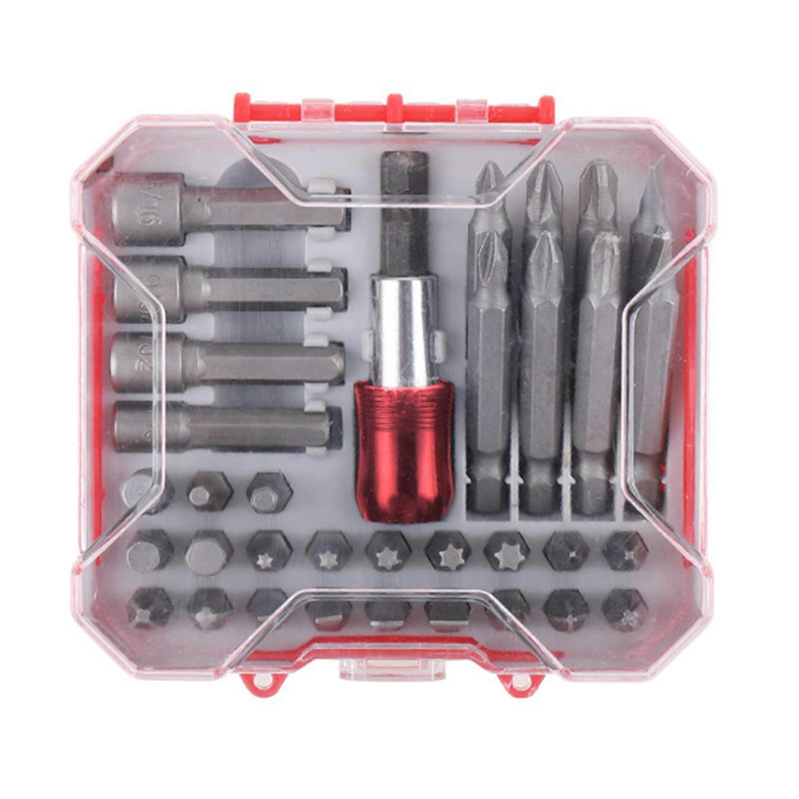 Professional 34pcs 1/4 Security Bit Set Reliable & Long lasting Hex Star Screw Driver Bit with Storage Case for Repair Multicolor