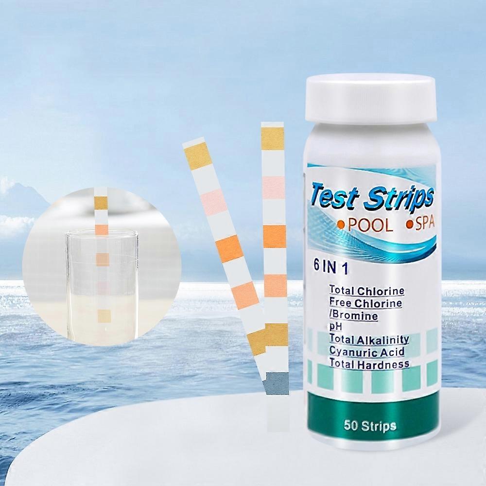 50pcs 6 In 1 Residual Chlorine PH Water Quality Detector, Package Random Delivery