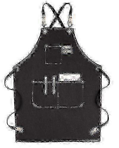 Heavy Duty Work Apron With Tool Pockets, Durable Chef Workshop Carpenter Apron For Kitchen Garden