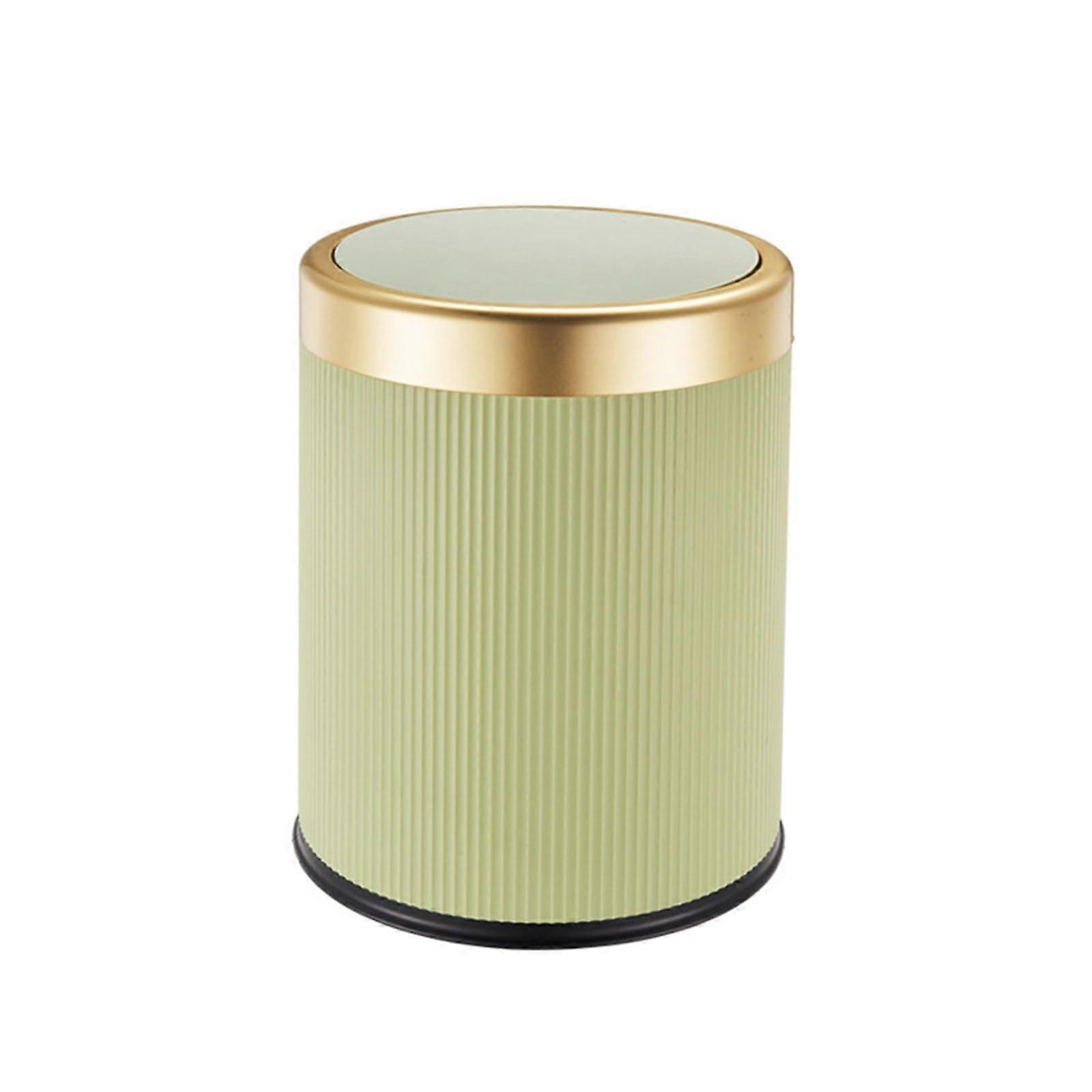 Round Trash Can With Lid Press  Round Waste Bin For Modern Home Decor