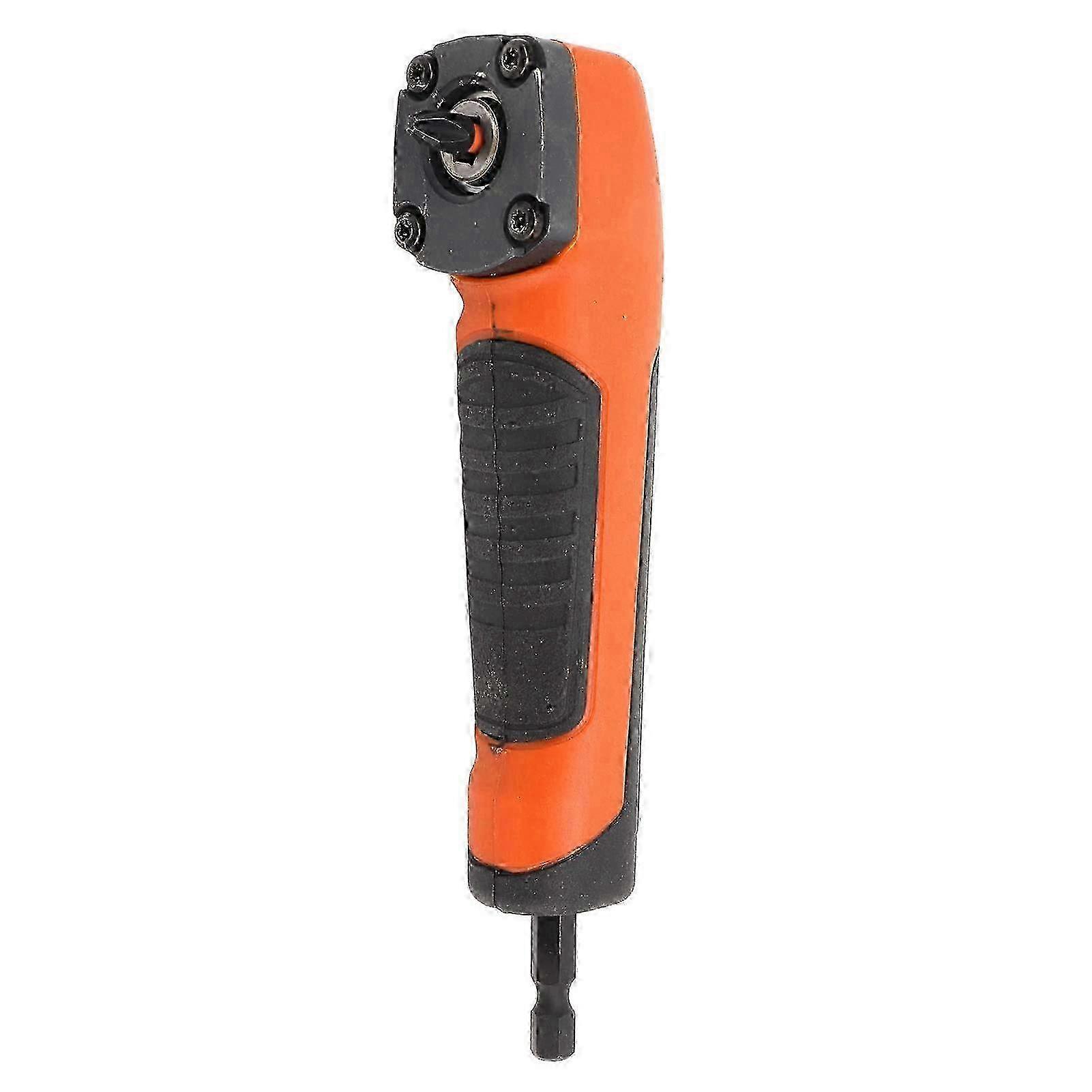 Electric Screwdriver Corner Attachment, Right Angle Drill Adapter, Magnetic Bit Set, Suitable for Most Electric Tools (Orange)