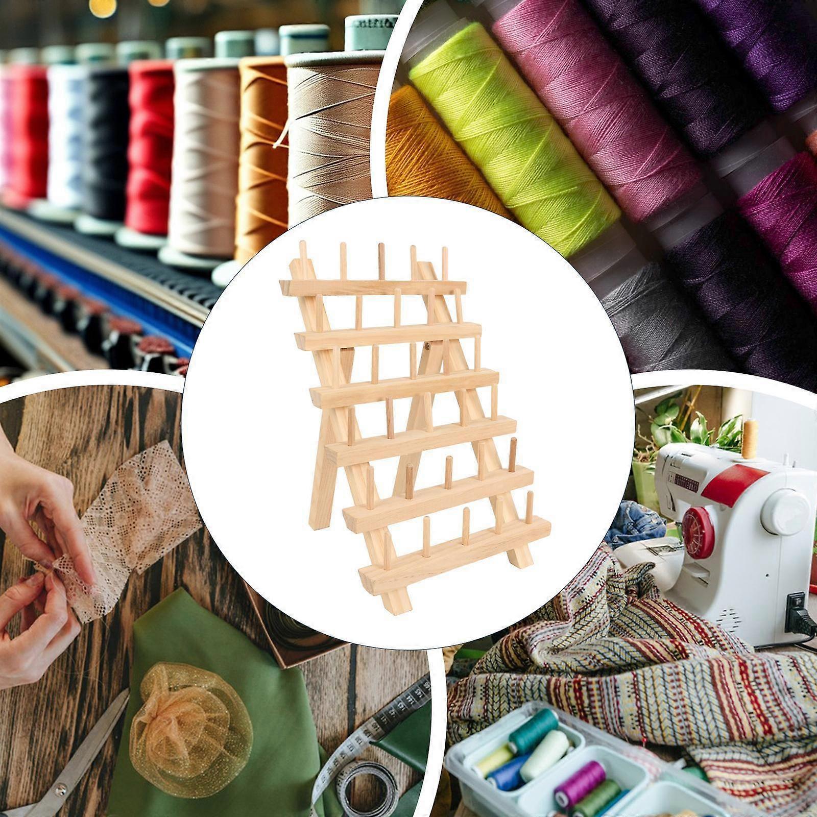 Wooden Thread Holder for Braiding with Hooks and Simple Setup