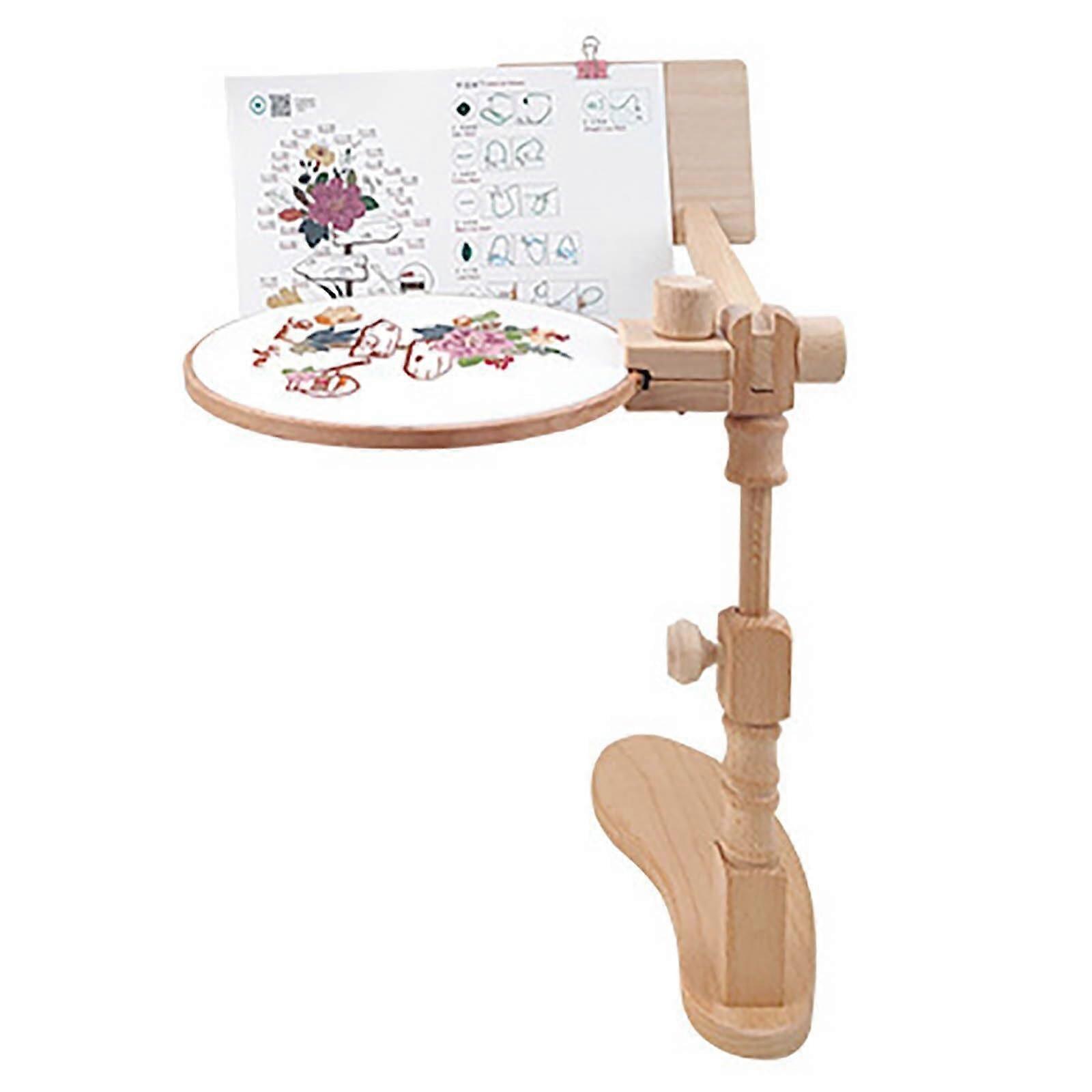 Embroidery Hoop Stand 3344cm Adjustable 360° Rotating Frame for DIY Needlework