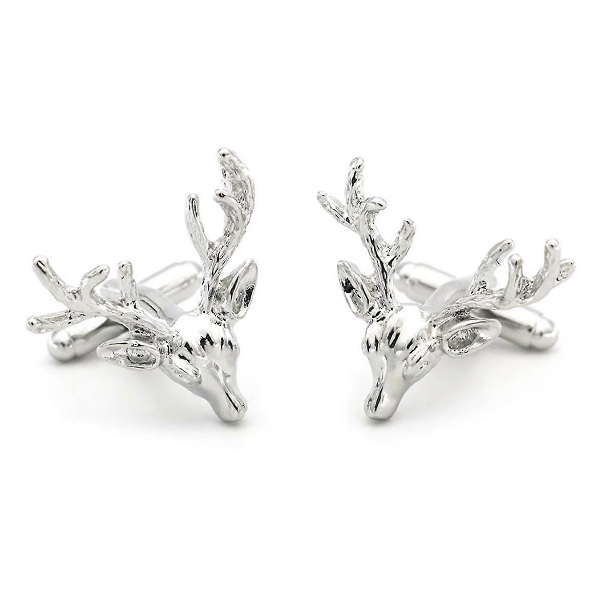 银鹿鹿角头袖扣自然动物户外雄鹿礼物爱