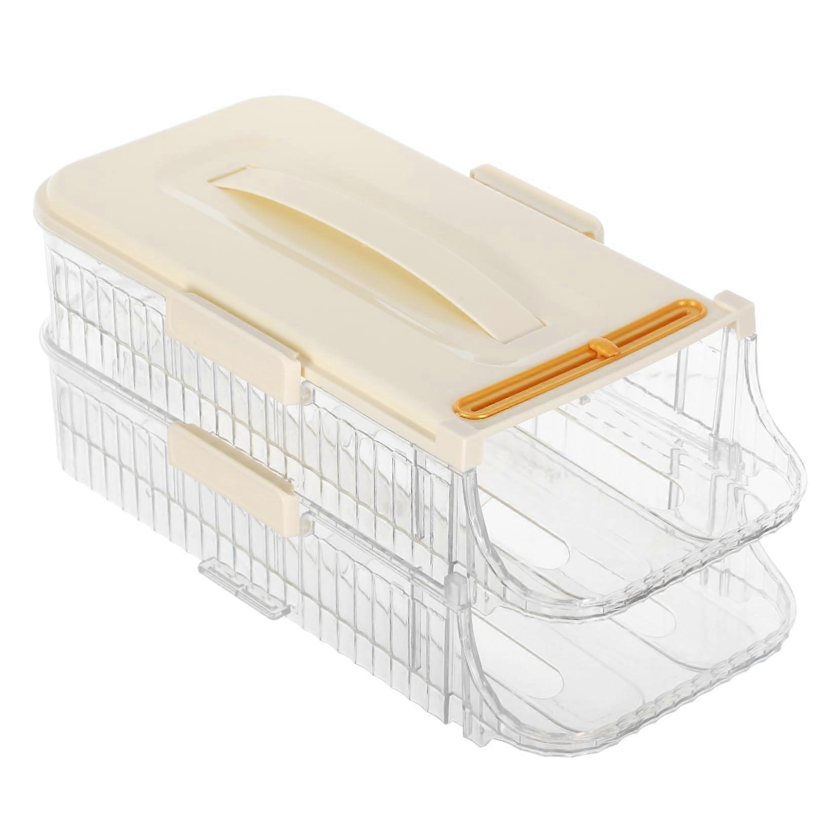 Automatic Rolling Transparent Egg Holder Tray With Egg Capacity For Refrigerator Door  Egg Organizer, Kitchen Storage