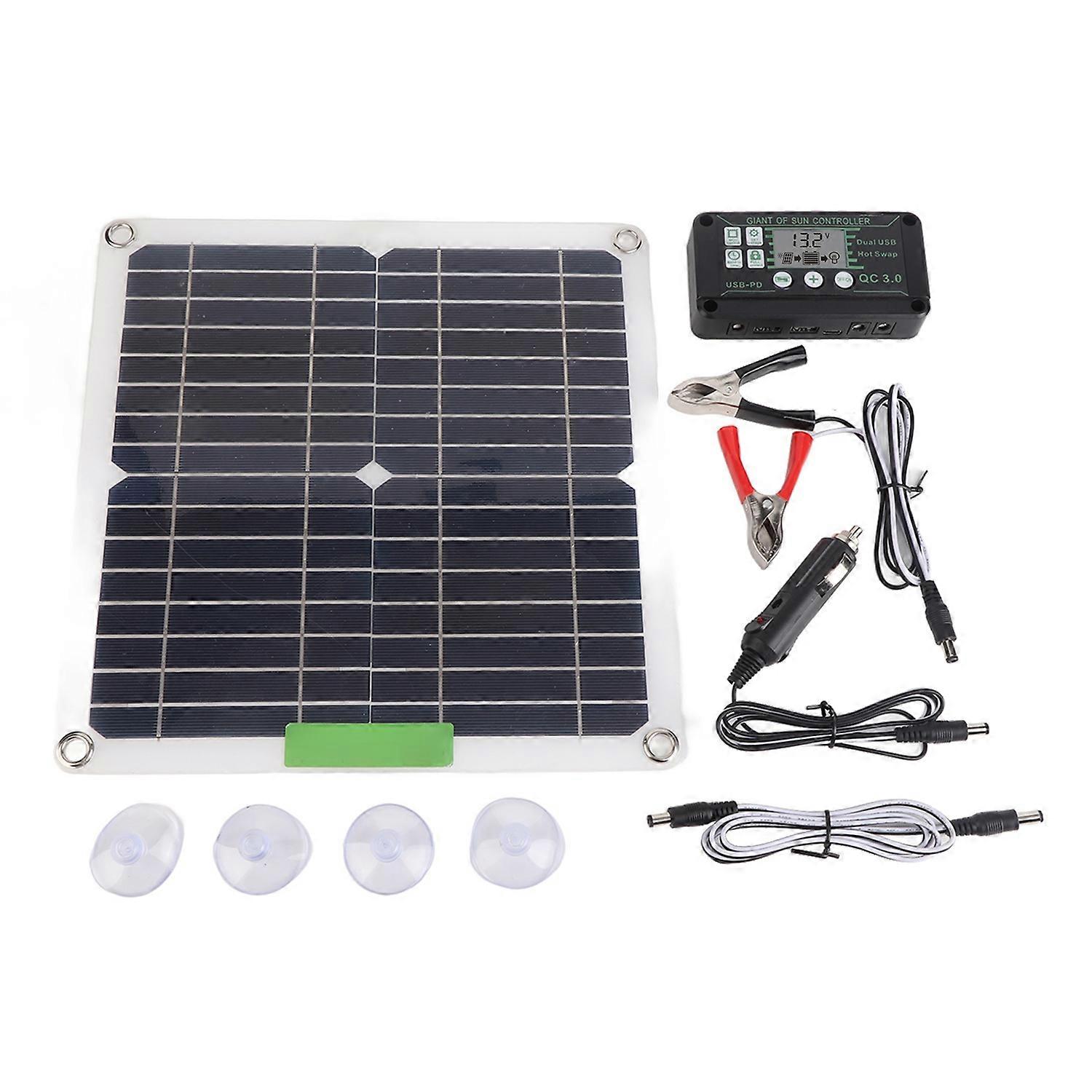 200W 12V Portable Solar Panel Kit Monocrystalline Solar Panel with Controller for Cycling Mountainee