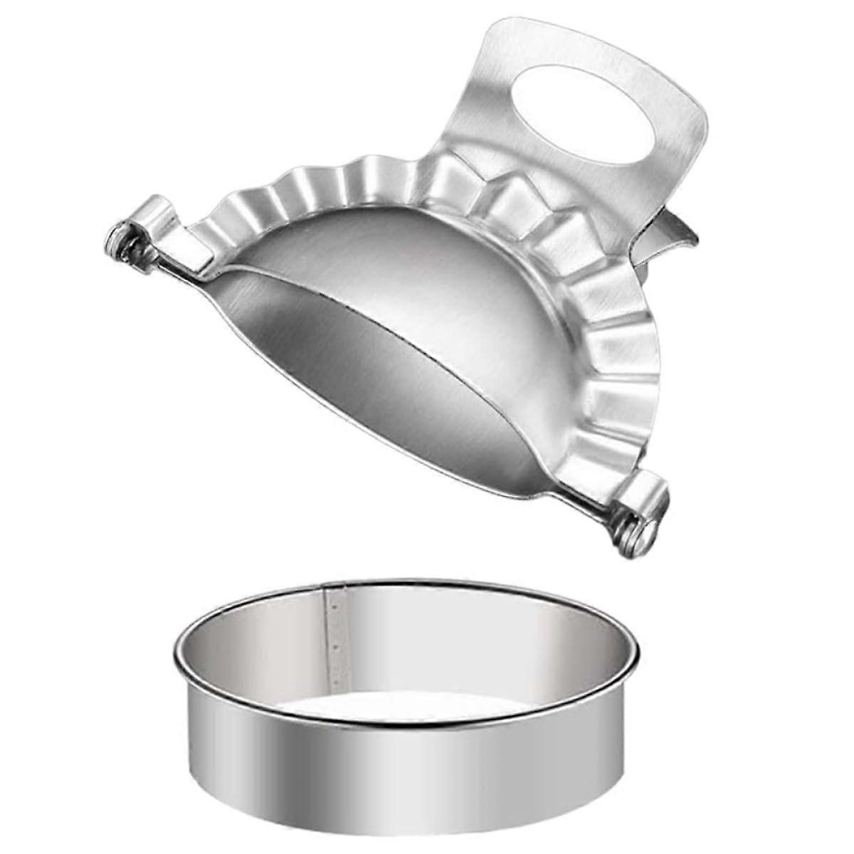 2 Pack Stainless Steel Dumpling Maker Set with Wrappers Cutter for Homemade Dough and Pastry
