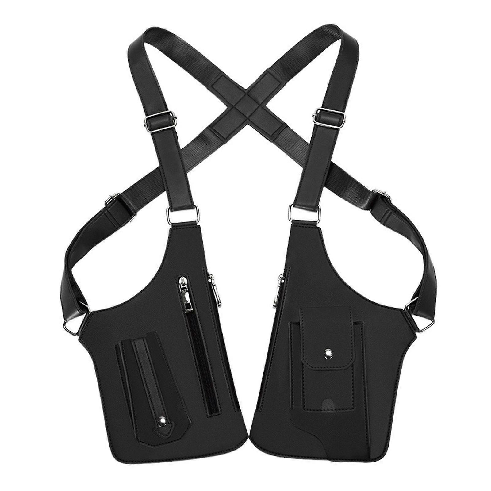 Multi-Pocket Leather Chest Sling Bag Hidden Underarm Holster Backpack Armor Shoulder Bag for Men & Women