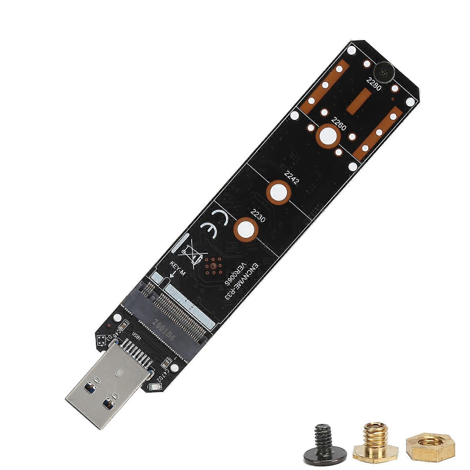 Adapter Card USB3.1 to M.2 NVME/SATA Pcie Adapter for USB A Port M.2 Dual Protocol Adapter (Not Incl